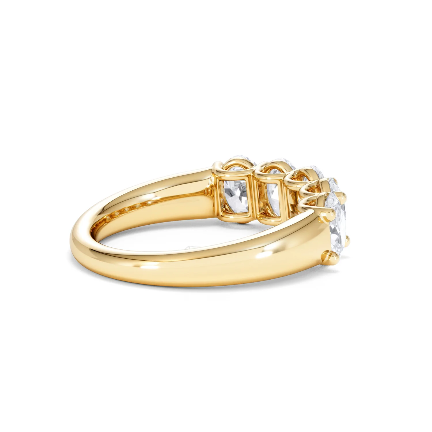Unity 2.00ct Oval Cut Lab Diamond 5 Stone Ring in 18K Yellow Gold - Image 35