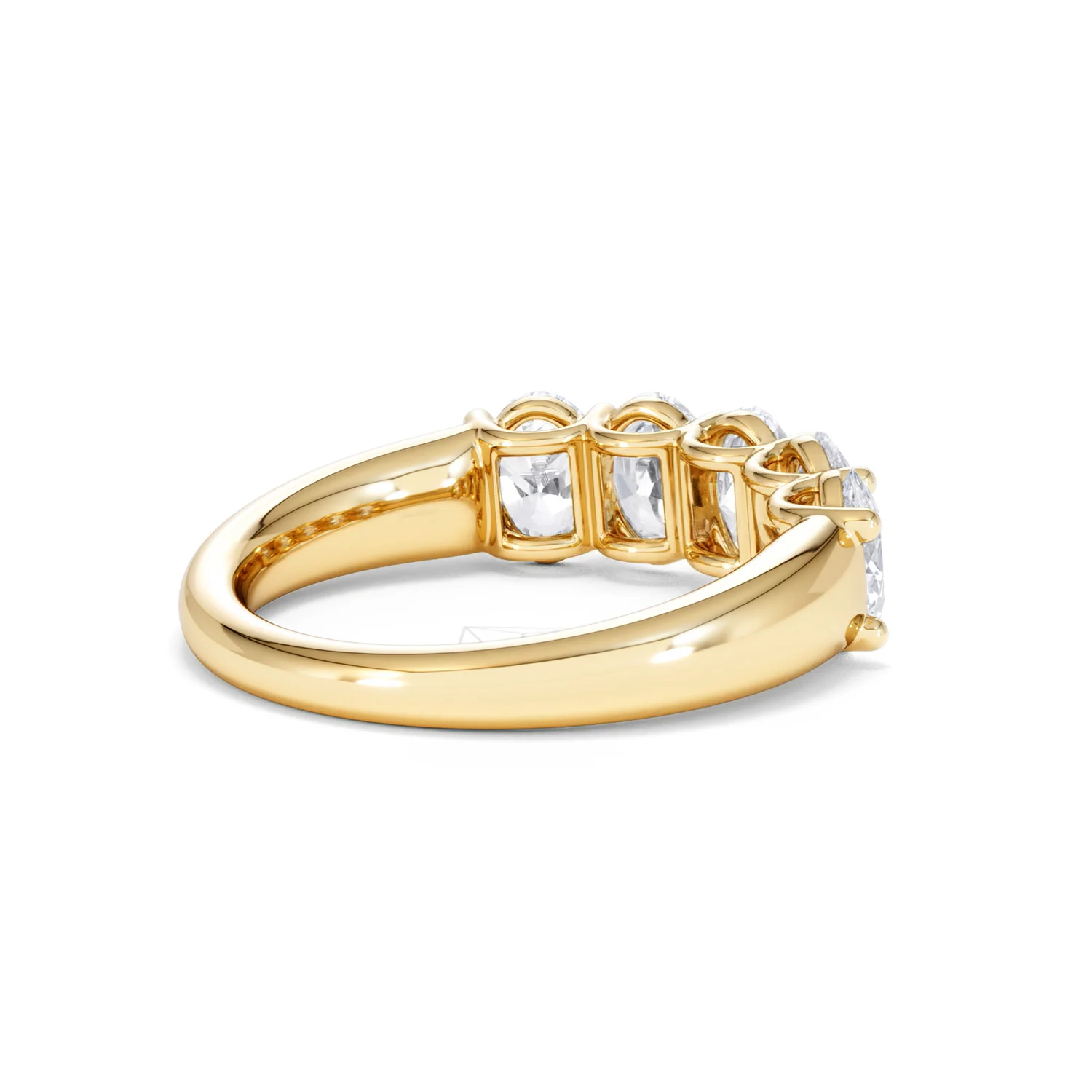 Unity 2.00ct Oval Cut Lab Diamond 5 Stone Ring in 18K Yellow Gold - Image 38