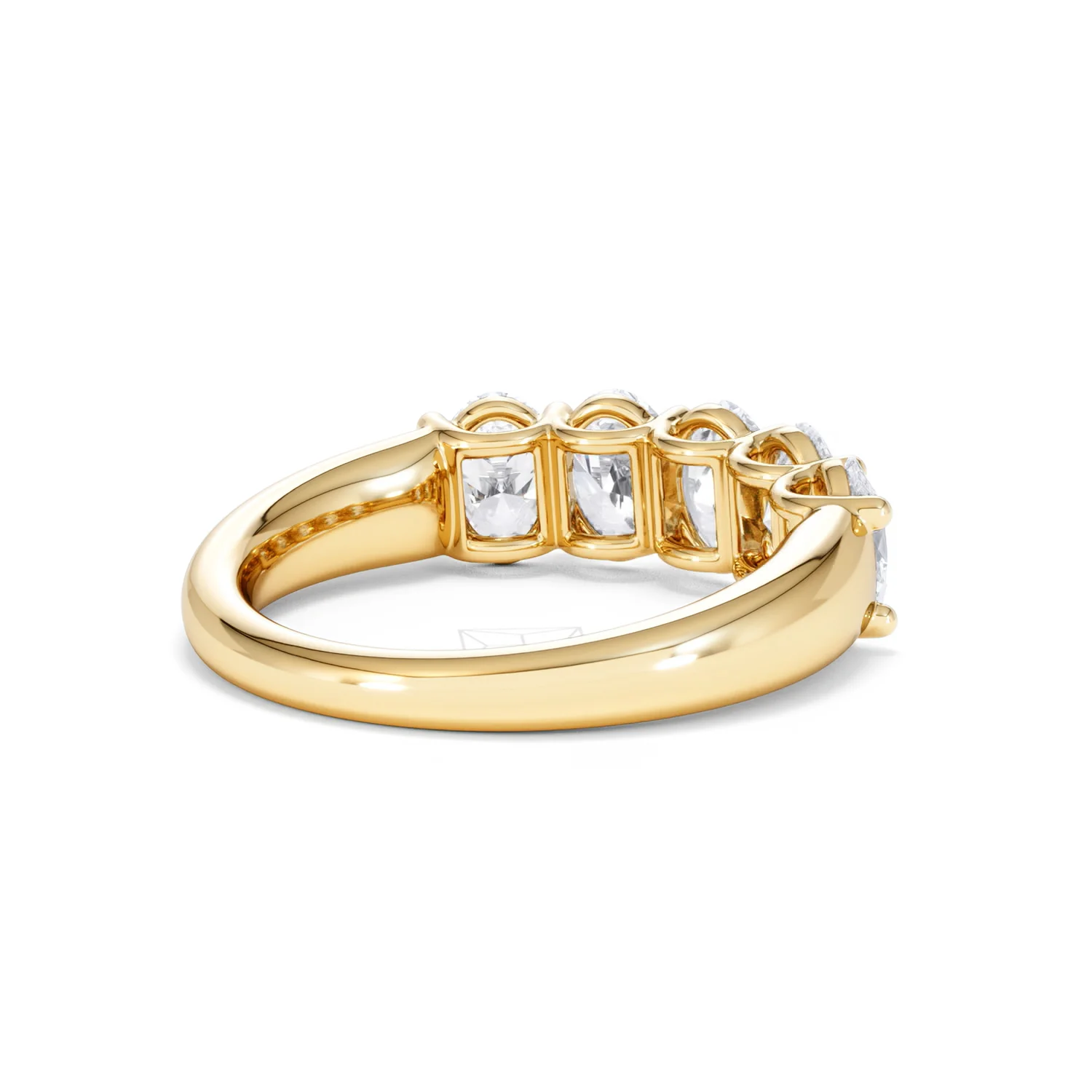 Unity 2.00ct Oval Cut Lab Diamond 5 Stone Ring in 18K Yellow Gold - Image 40
