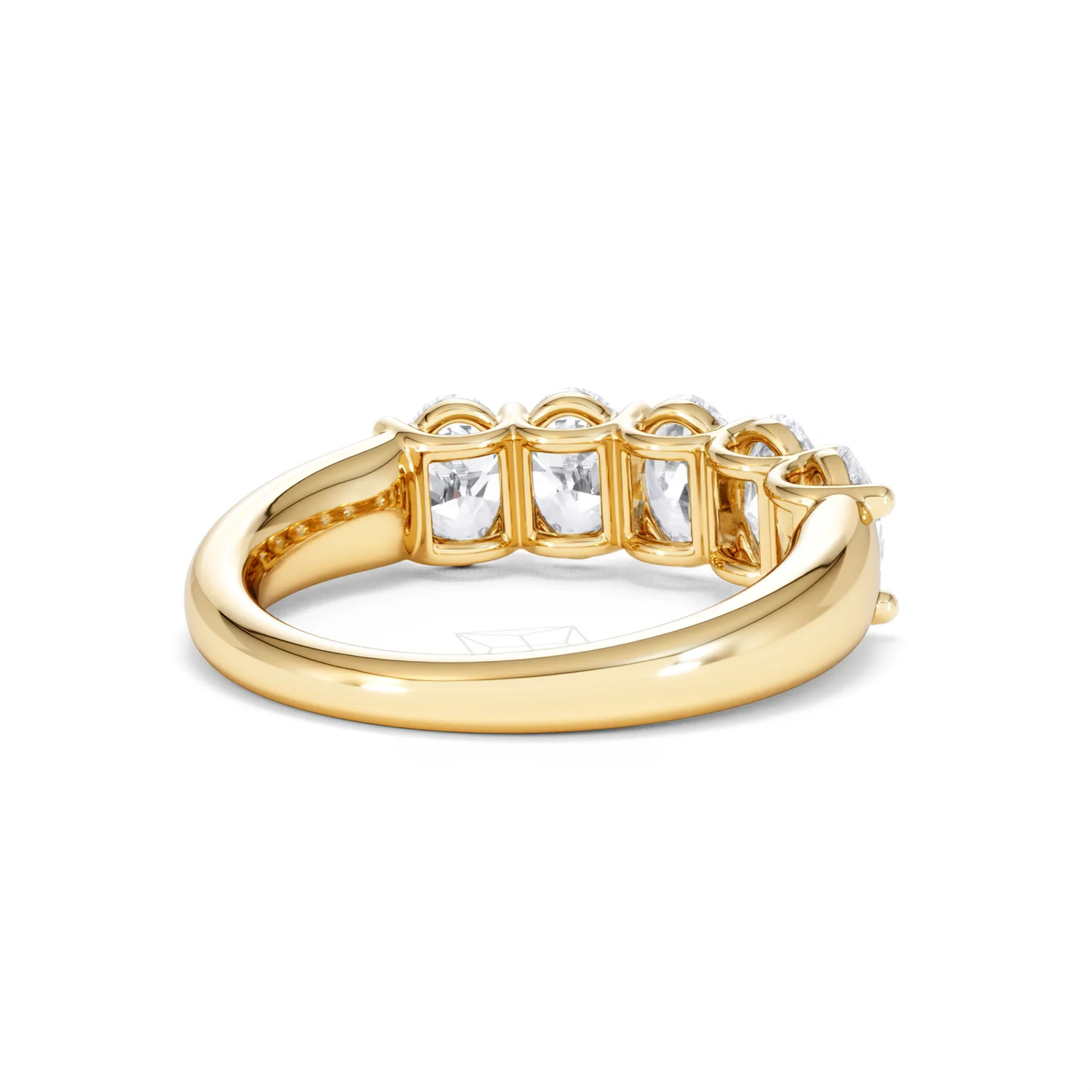 Unity 2.00ct Oval Cut Lab Diamond 5 Stone Ring in 18K Yellow Gold - Image 42