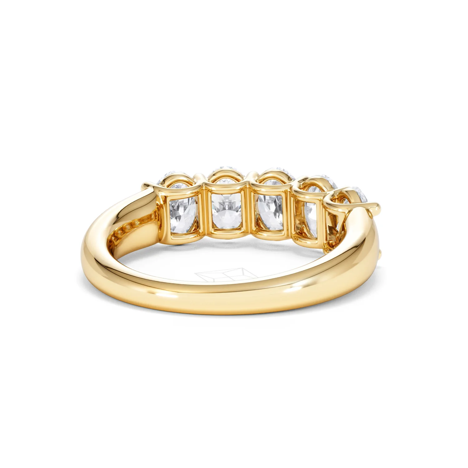 Unity 2.00ct Oval Cut Lab Diamond 5 Stone Ring in 18K Yellow Gold - Image 44