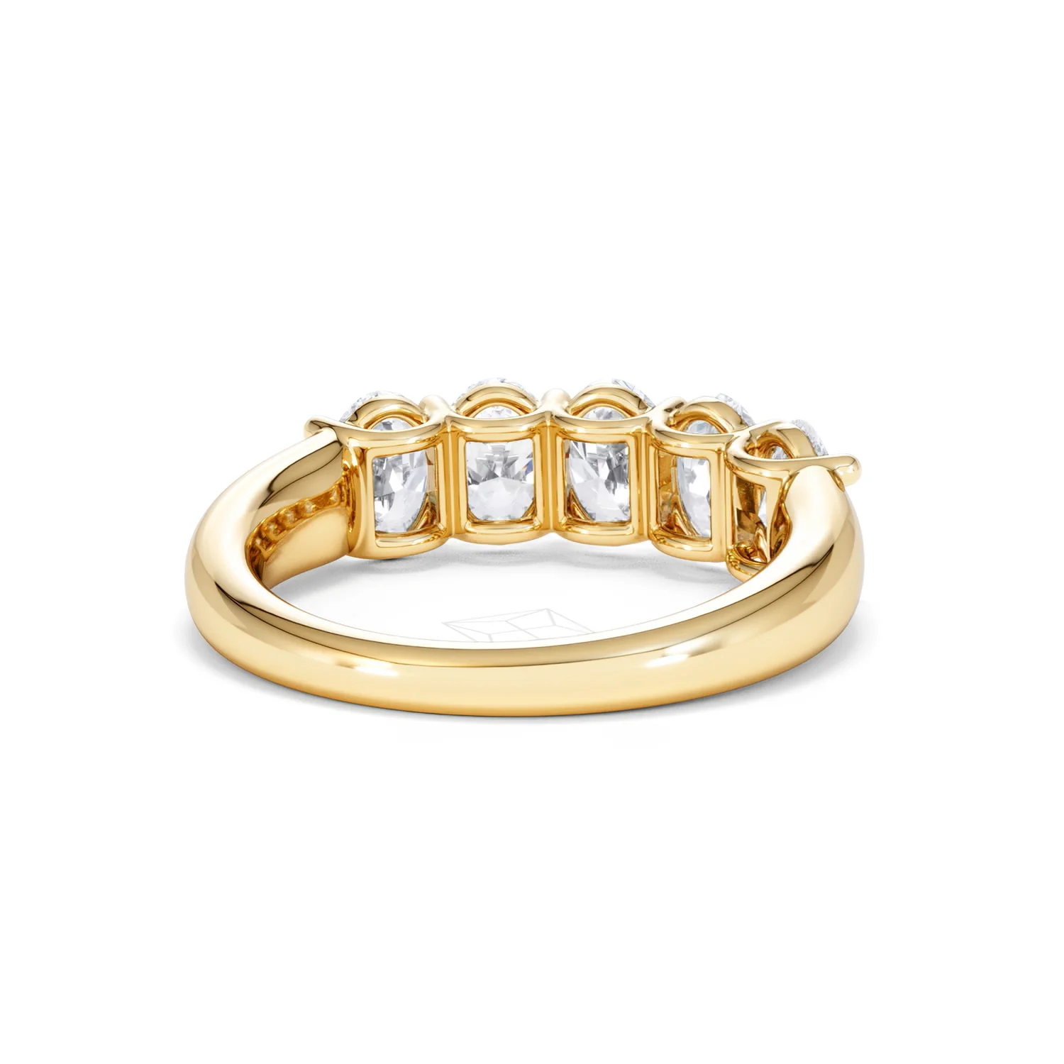 Unity 2.00ct Oval Cut Lab Diamond 5 Stone Ring in 18K Yellow Gold - Image 45