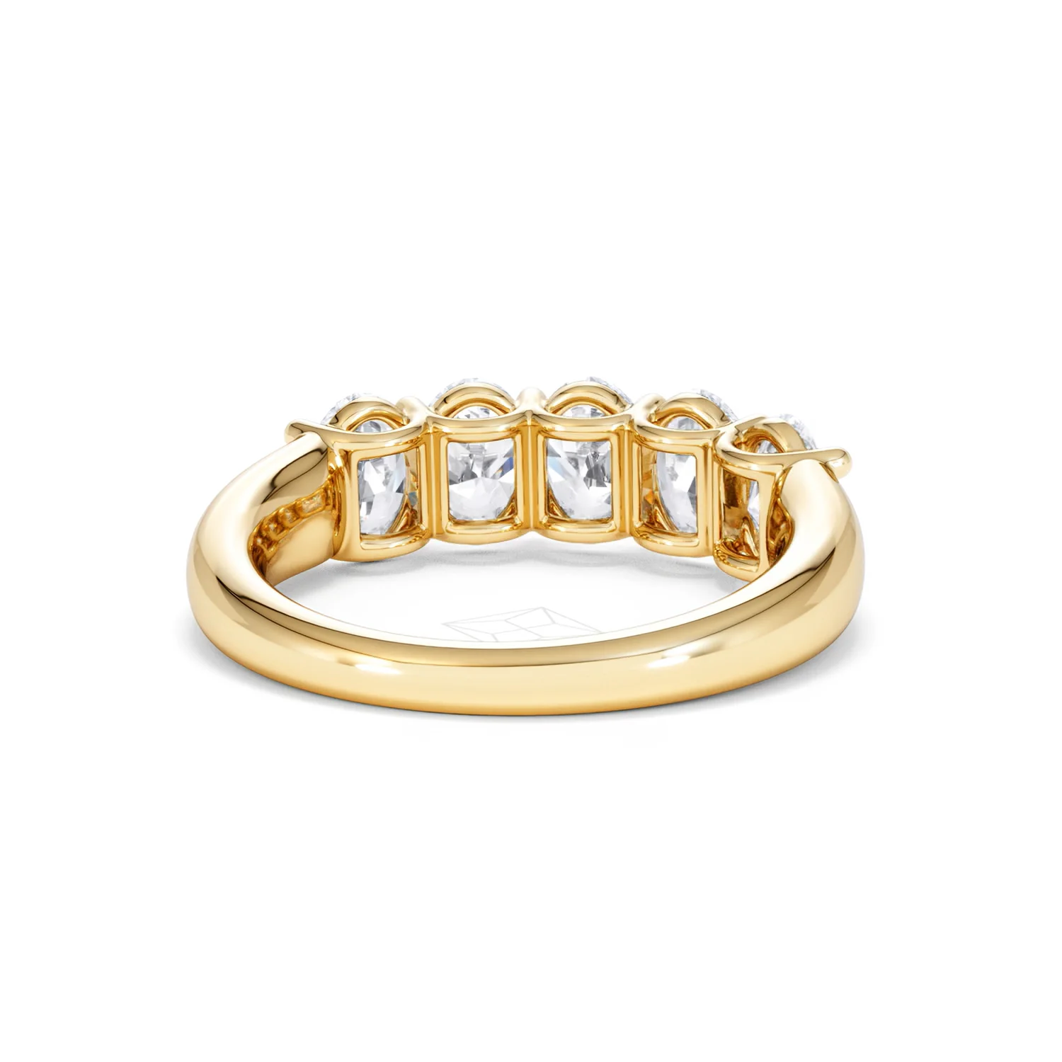 Unity 2.00ct Oval Cut Lab Diamond 5 Stone Ring in 18K Yellow Gold - Image 46