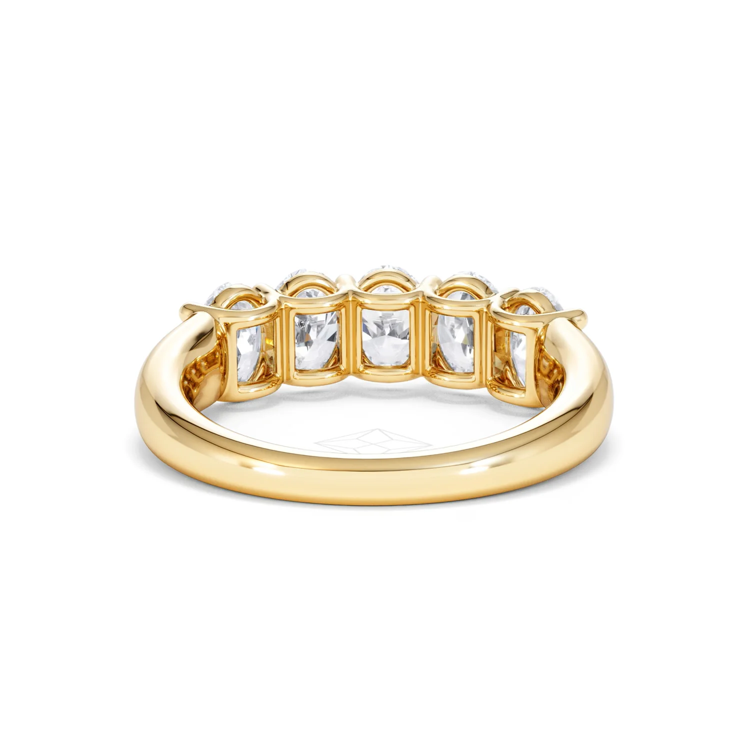 Unity 2.00ct Oval Cut Lab Diamond 5 Stone Ring in 18K Yellow Gold - Image 48