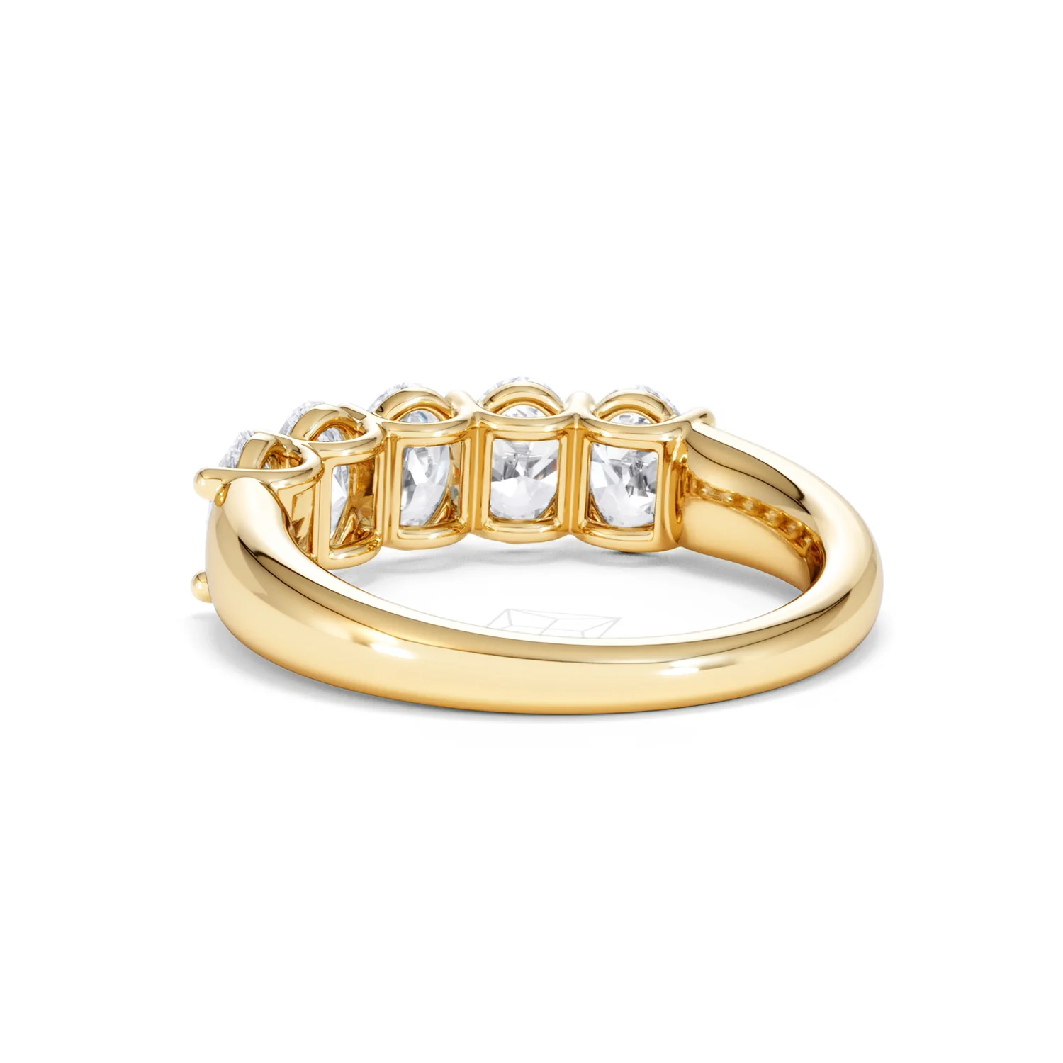 Unity 2.00ct Oval Cut Lab Diamond 5 Stone Ring in 18K Yellow Gold - Image 55