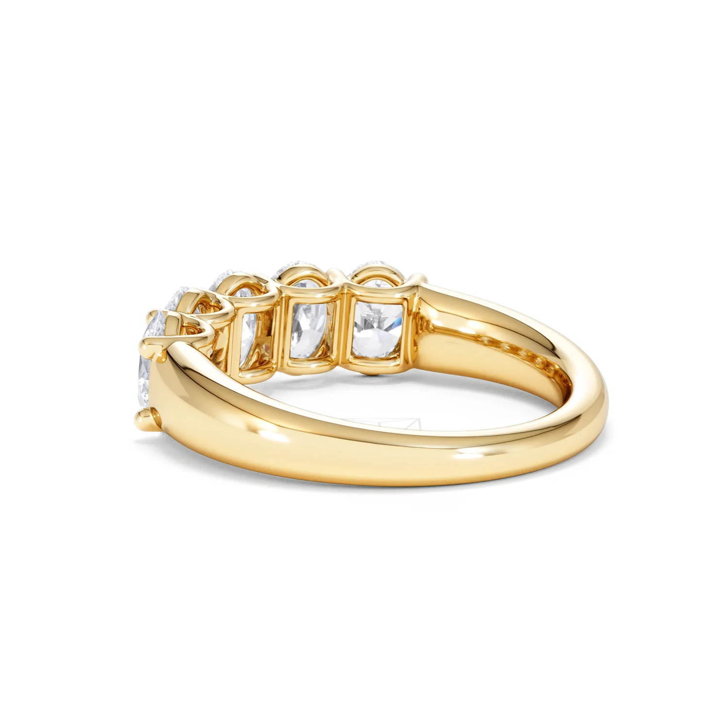 Unity 2.00ct Oval Cut Lab Diamond 5 Stone Ring in 18K Yellow Gold - Image 59