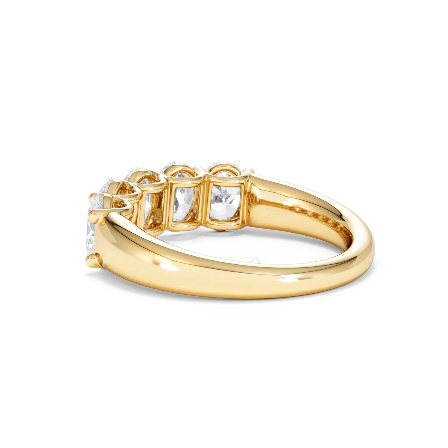 Unity 2.00ct Oval Cut Lab Diamond 5 Stone Ring in 18K Yellow Gold - Image 60