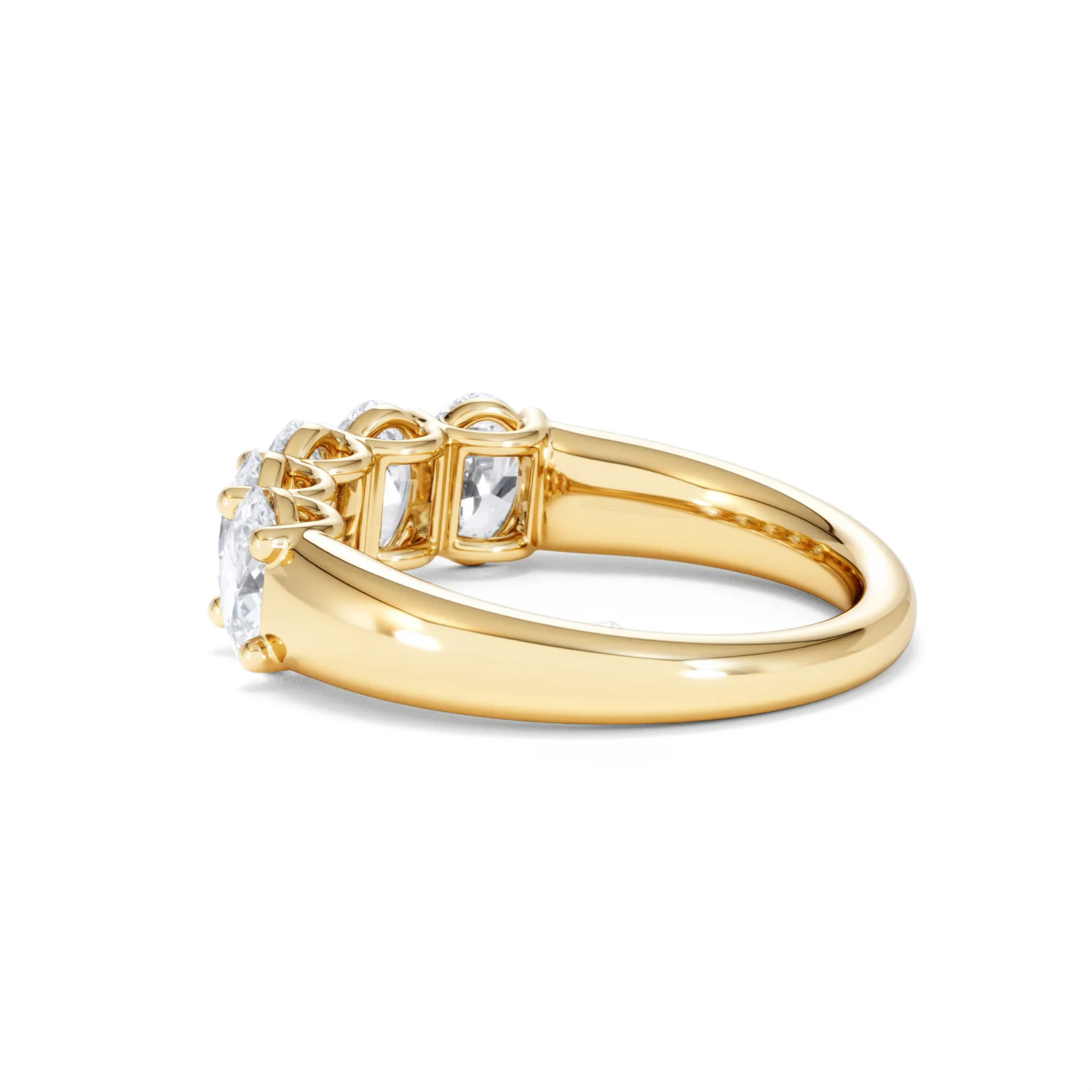 Unity 2.00ct Oval Cut Lab Diamond 5 Stone Ring in 18K Yellow Gold - Image 63