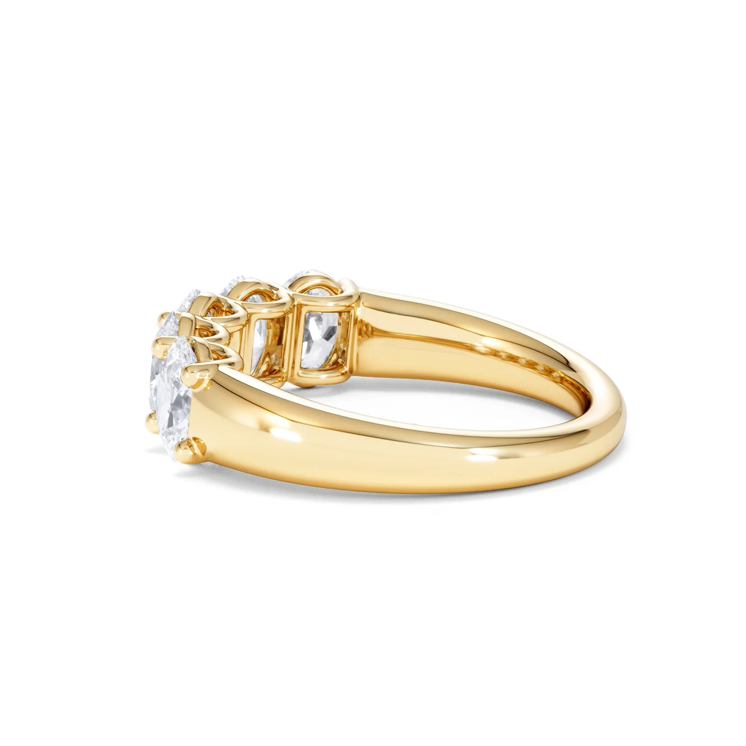Unity 2.00ct Oval Cut Lab Diamond 5 Stone Ring in 18K Yellow Gold - Image 64