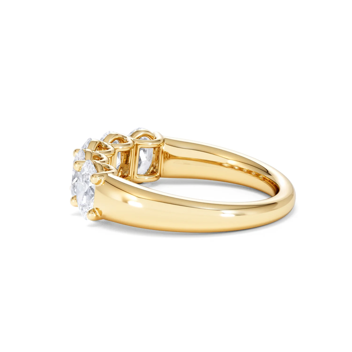 Unity 2.00ct Oval Cut Lab Diamond 5 Stone Ring in 18K Yellow Gold - Image 65