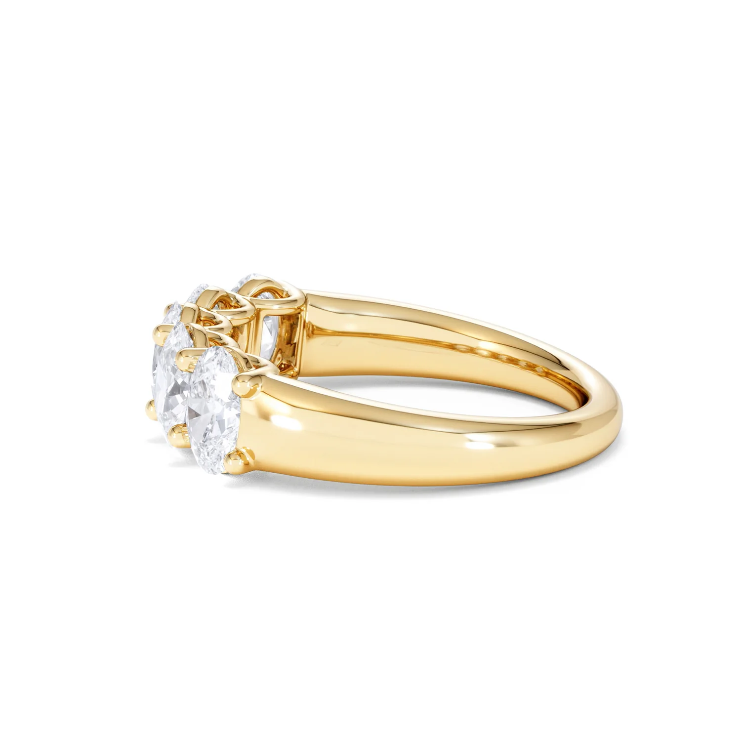 Unity 2.00ct Oval Cut Lab Diamond 5 Stone Ring in 18K Yellow Gold - Image 68