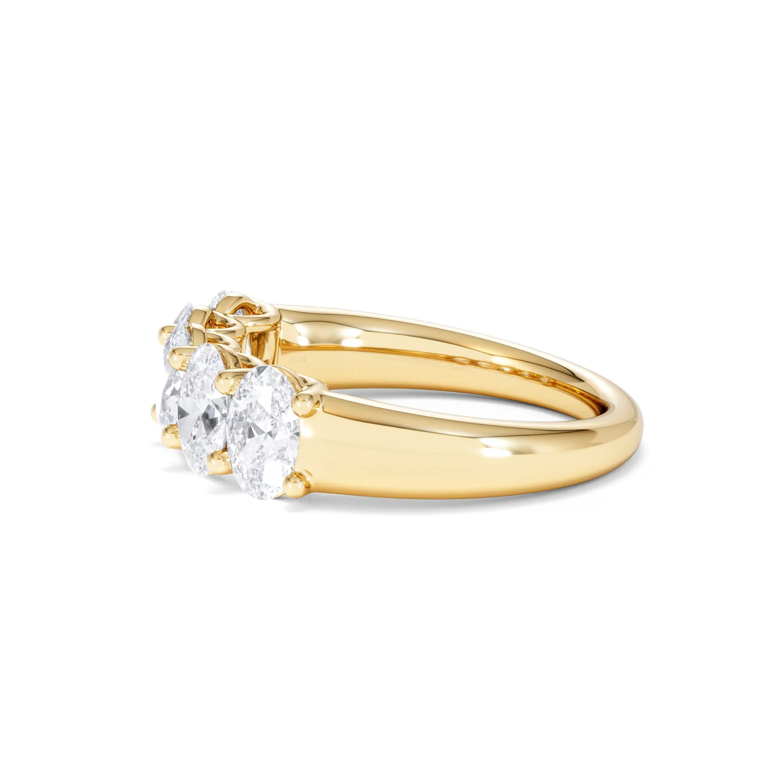 Unity 2.00ct Oval Cut Lab Diamond 5 Stone Ring in 18K Yellow Gold - Image 71