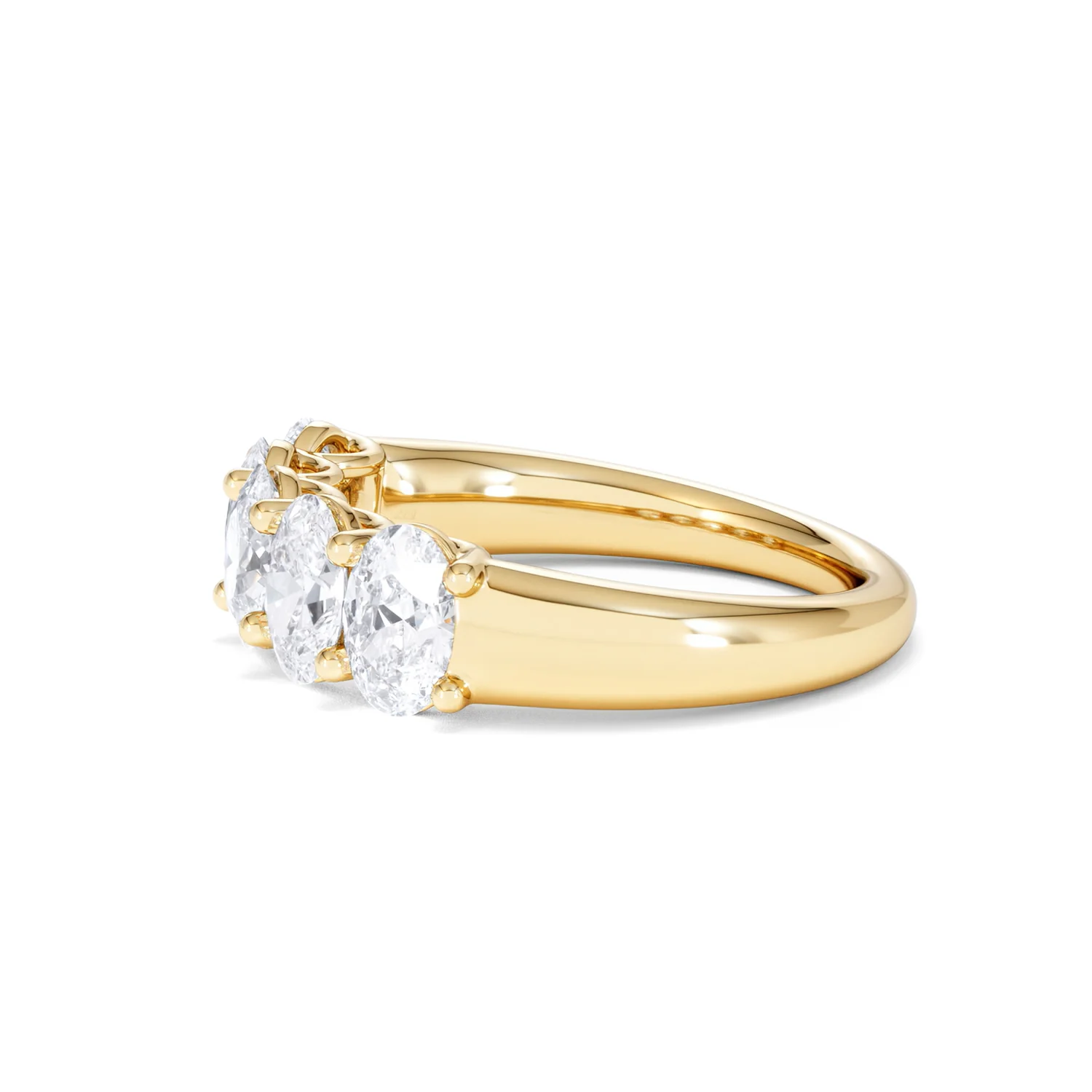 Unity 2.00ct Oval Cut Lab Diamond 5 Stone Ring in 18K Yellow Gold - Image 72