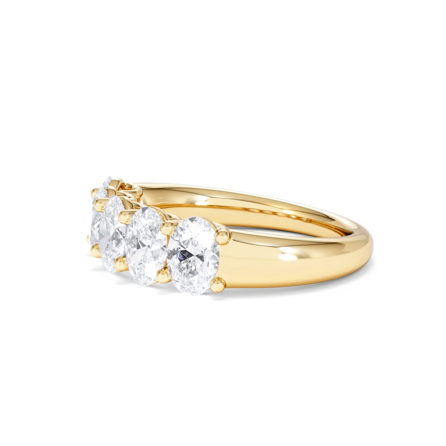 Unity 2.00ct Oval Cut Lab Diamond 5 Stone Ring in 18K Yellow Gold - Image 75