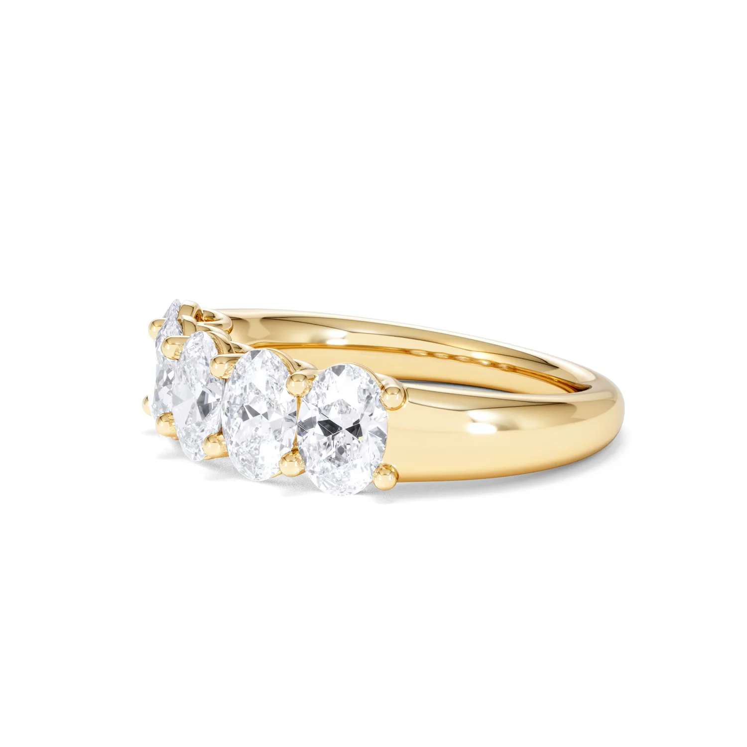 Unity 2.00ct Oval Cut Lab Diamond 5 Stone Ring in 18K Yellow Gold - Image 76