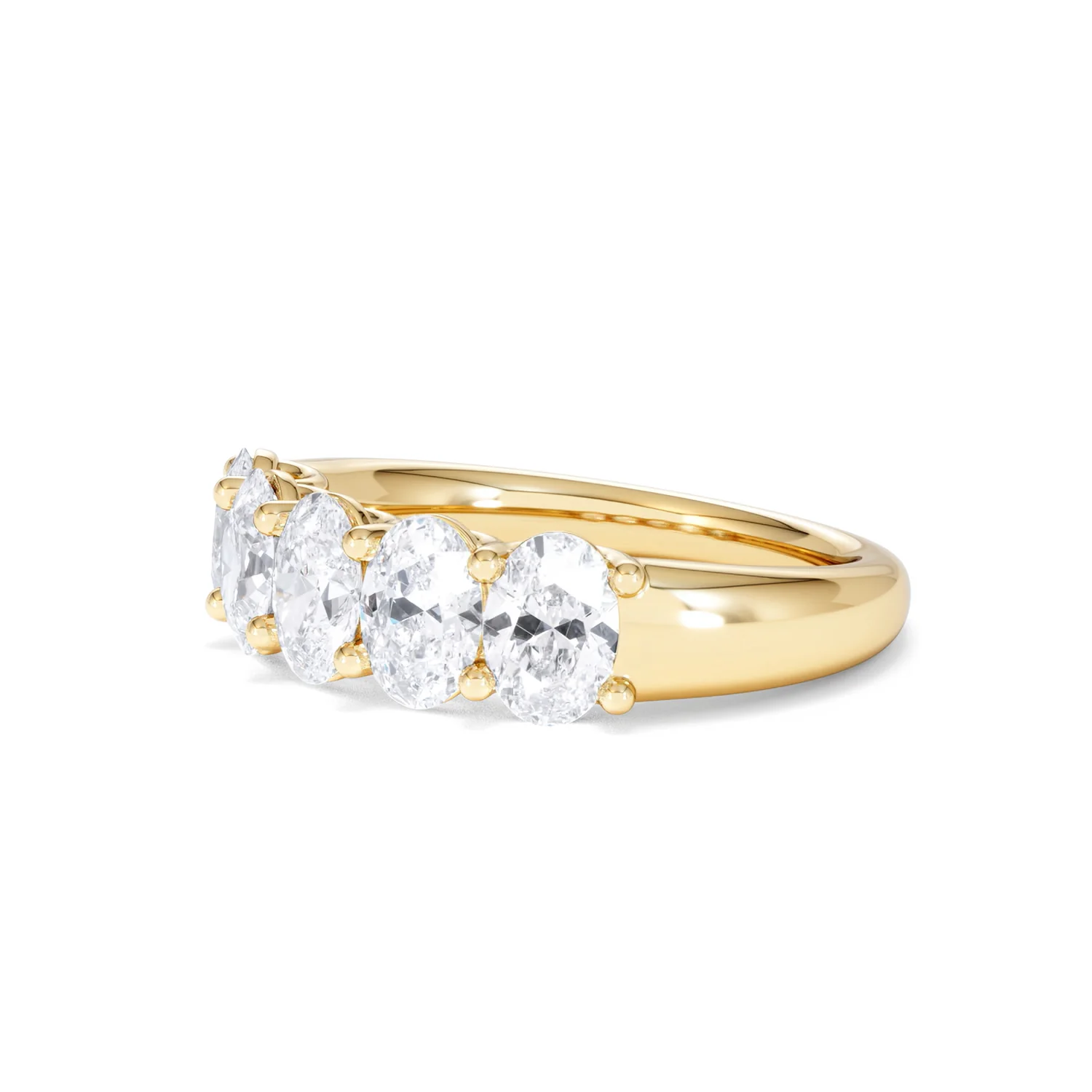 Unity 2.00ct Oval Cut Lab Diamond 5 Stone Ring in 18K Yellow Gold - Image 78