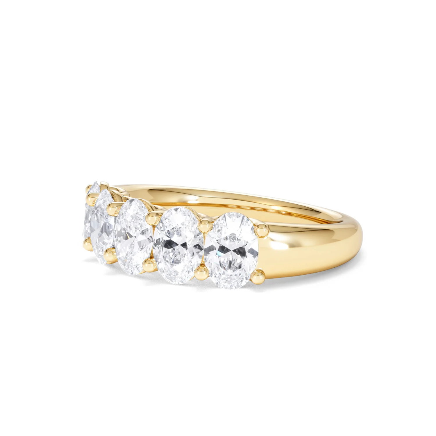 Unity 2.00ct Oval Cut Lab Diamond 5 Stone Ring in 18K Yellow Gold - Image 79