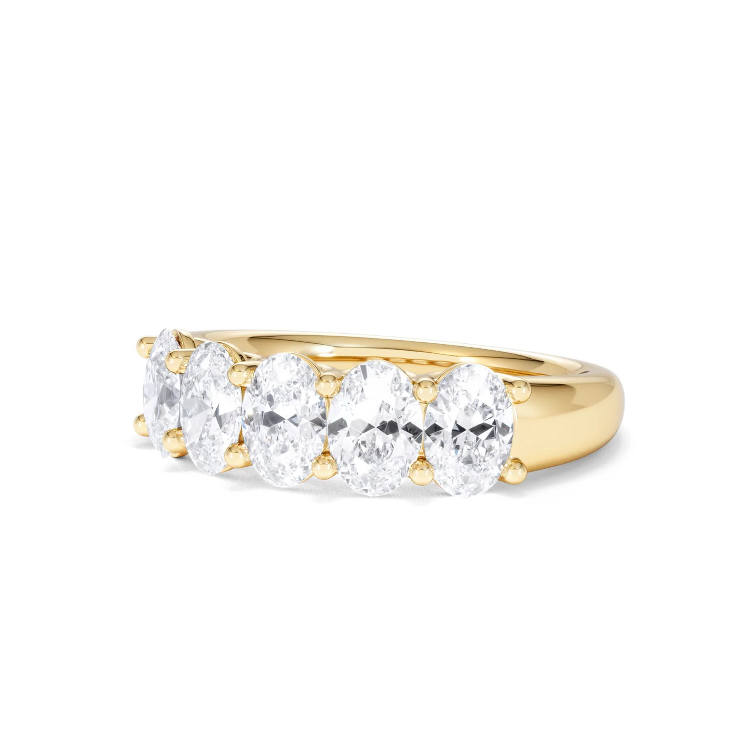 Unity 2.00ct Oval Cut Lab Diamond 5 Stone Ring in 18K Yellow Gold - Image 83