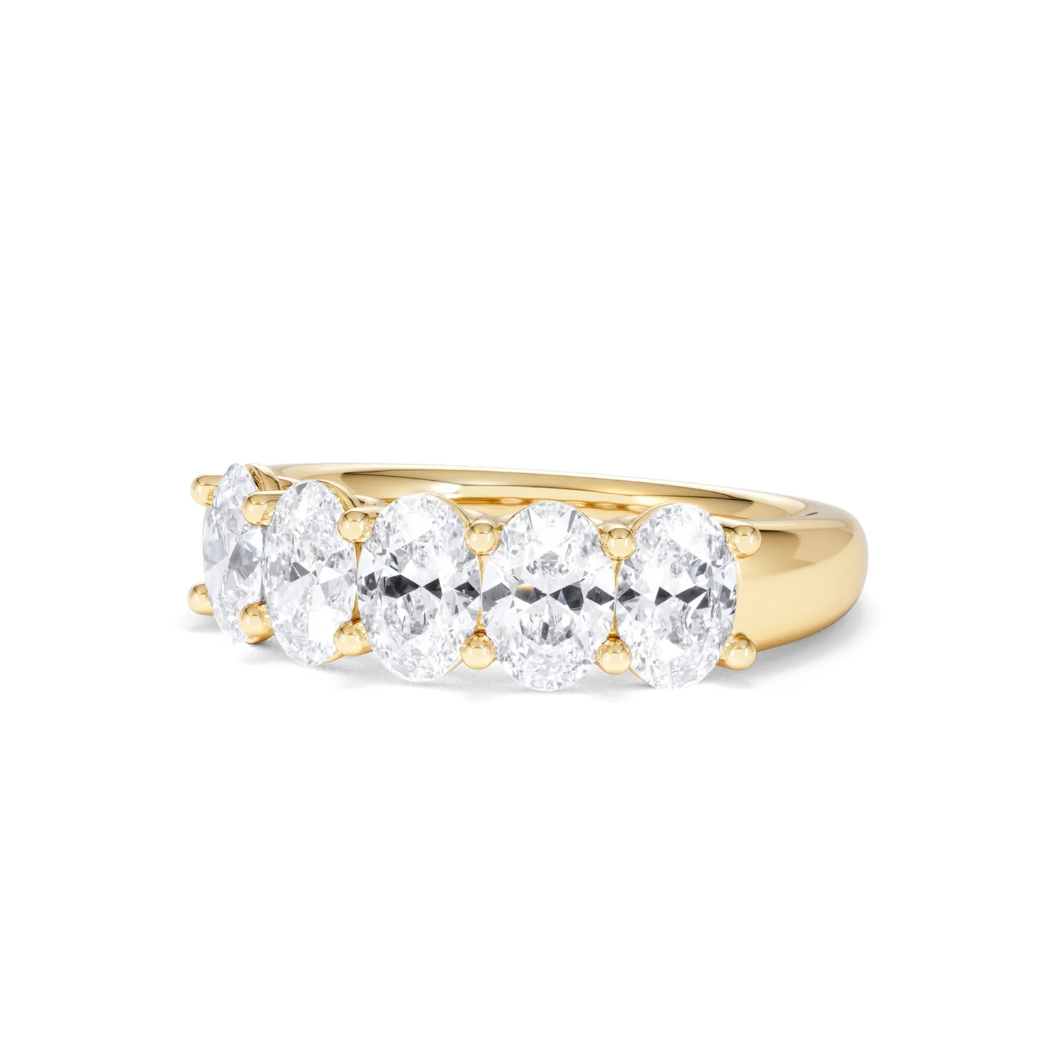Unity 2.00ct Oval Cut Lab Diamond 5 Stone Ring in 18K Yellow Gold - Image 84