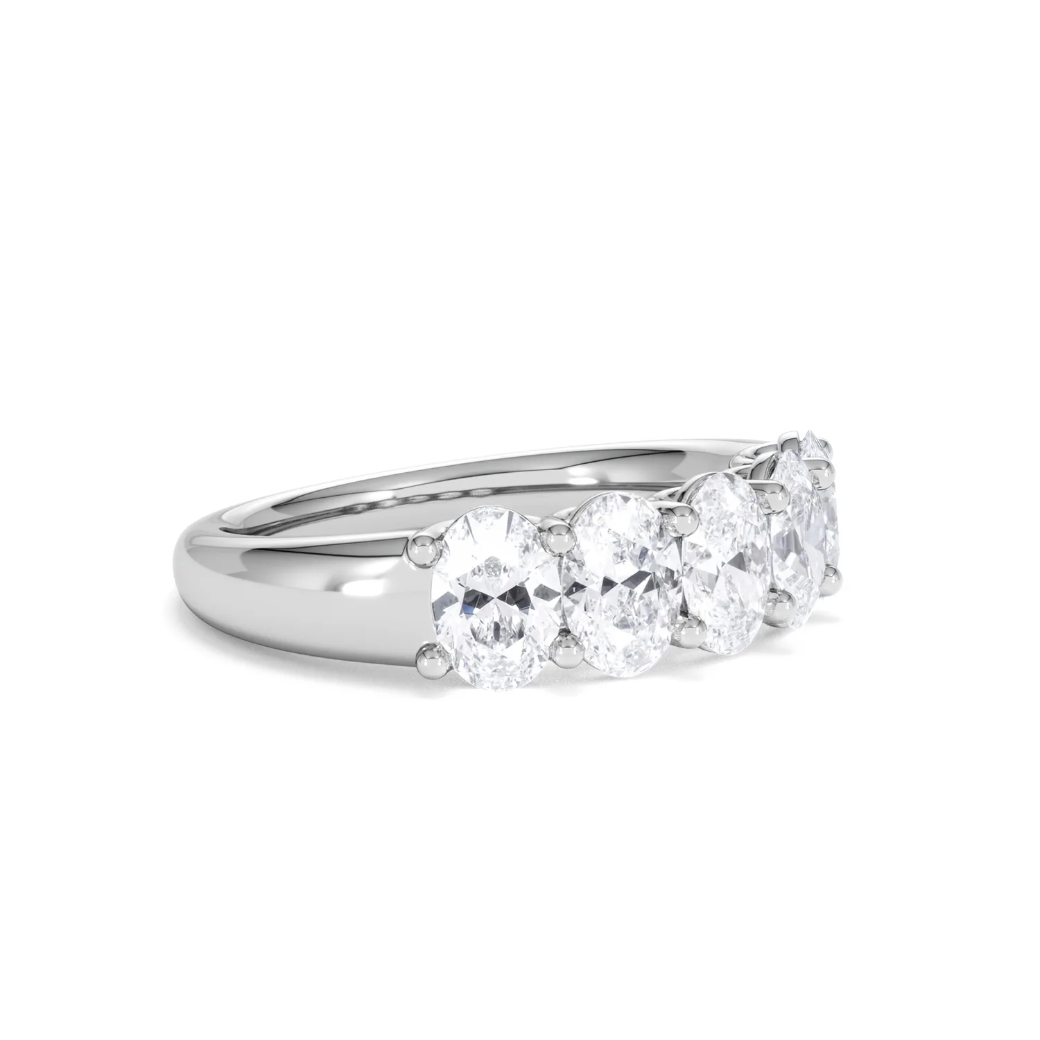 Unity 2.00ct Oval Cut Lab Diamond 5 Stone Ring in Platinum - Image 19