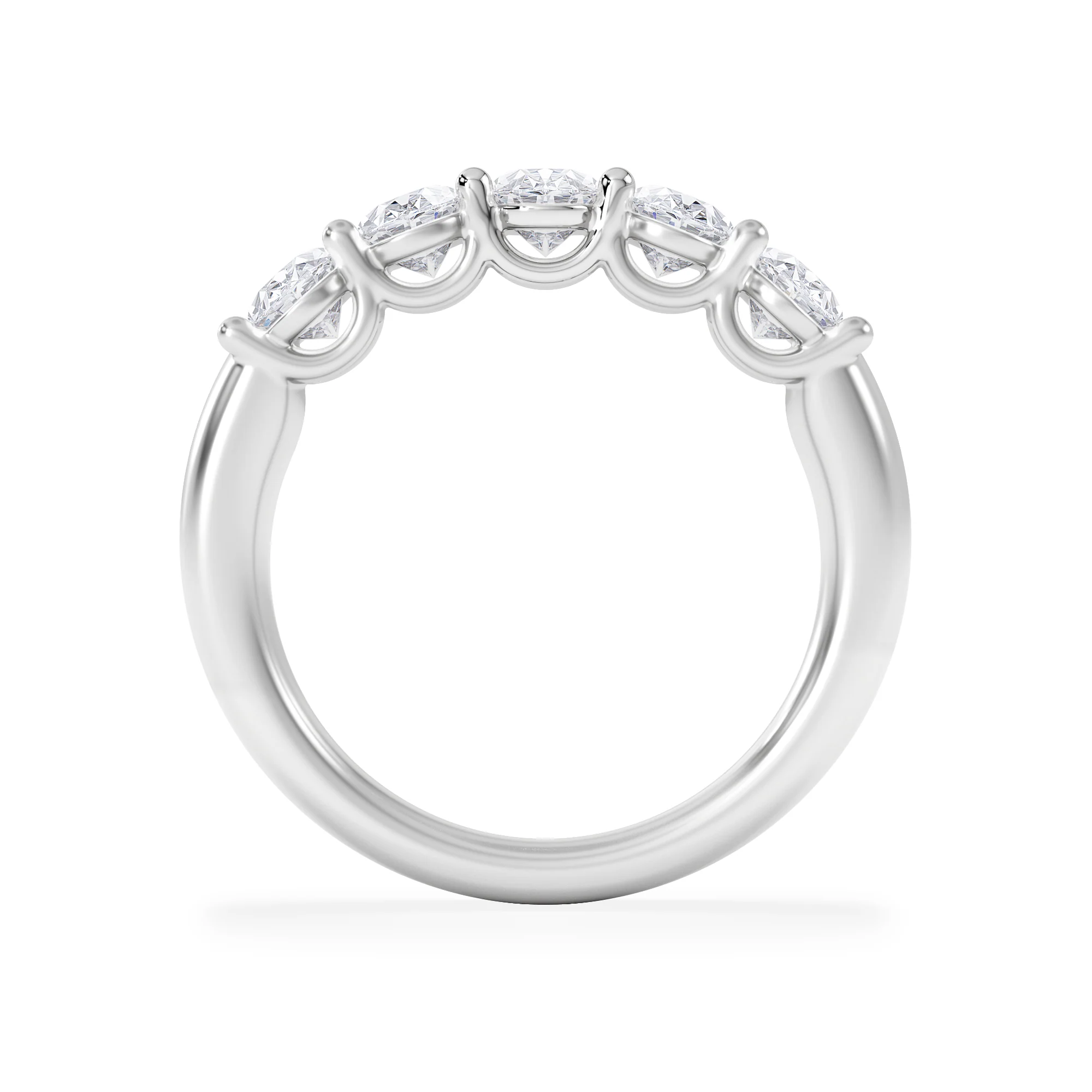 Unity 2.00ct Oval Cut Lab Diamond 5 Stone Ring in Platinum - Image 3