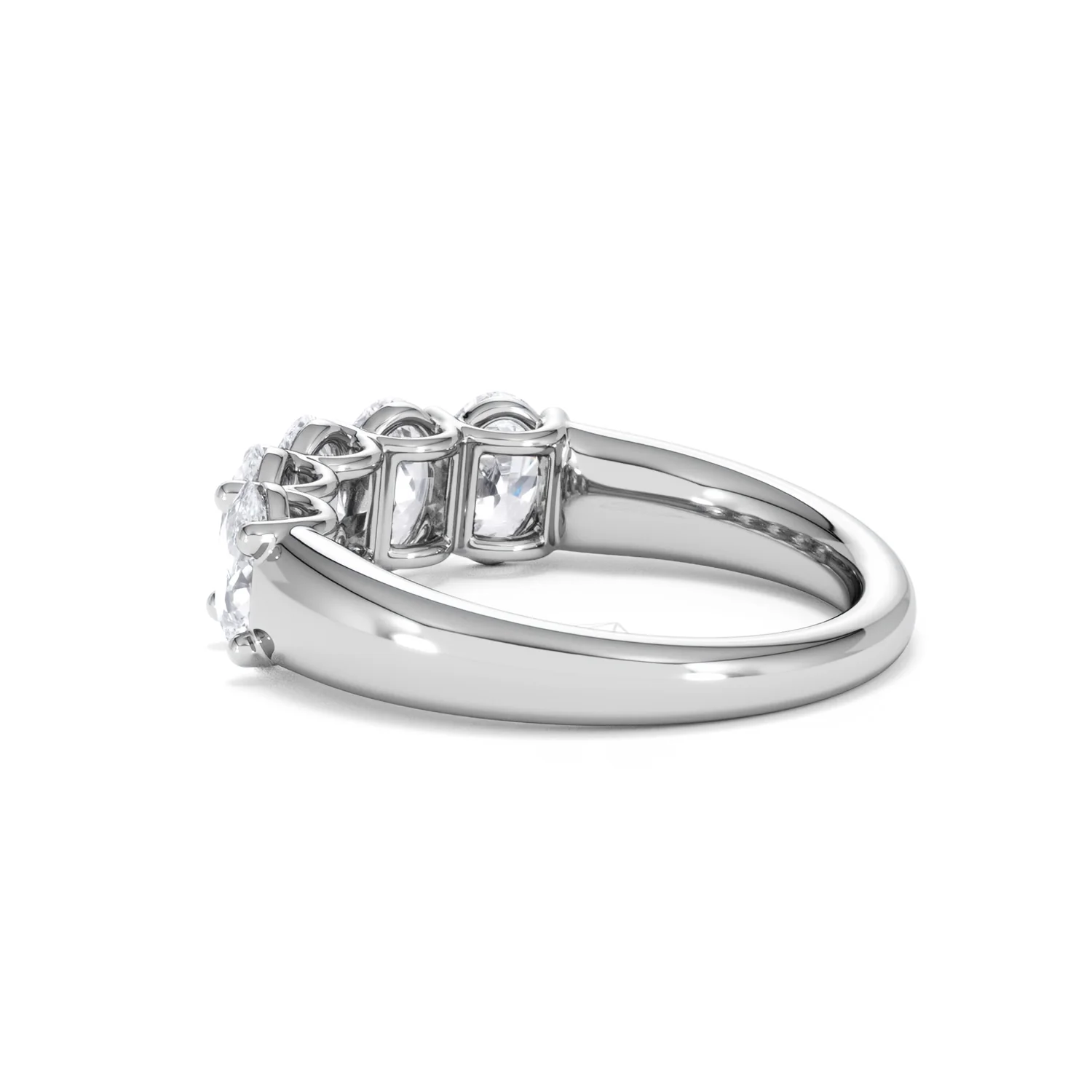 Unity 2.00ct Oval Cut Lab Diamond 5 Stone Ring in Platinum - Image 62