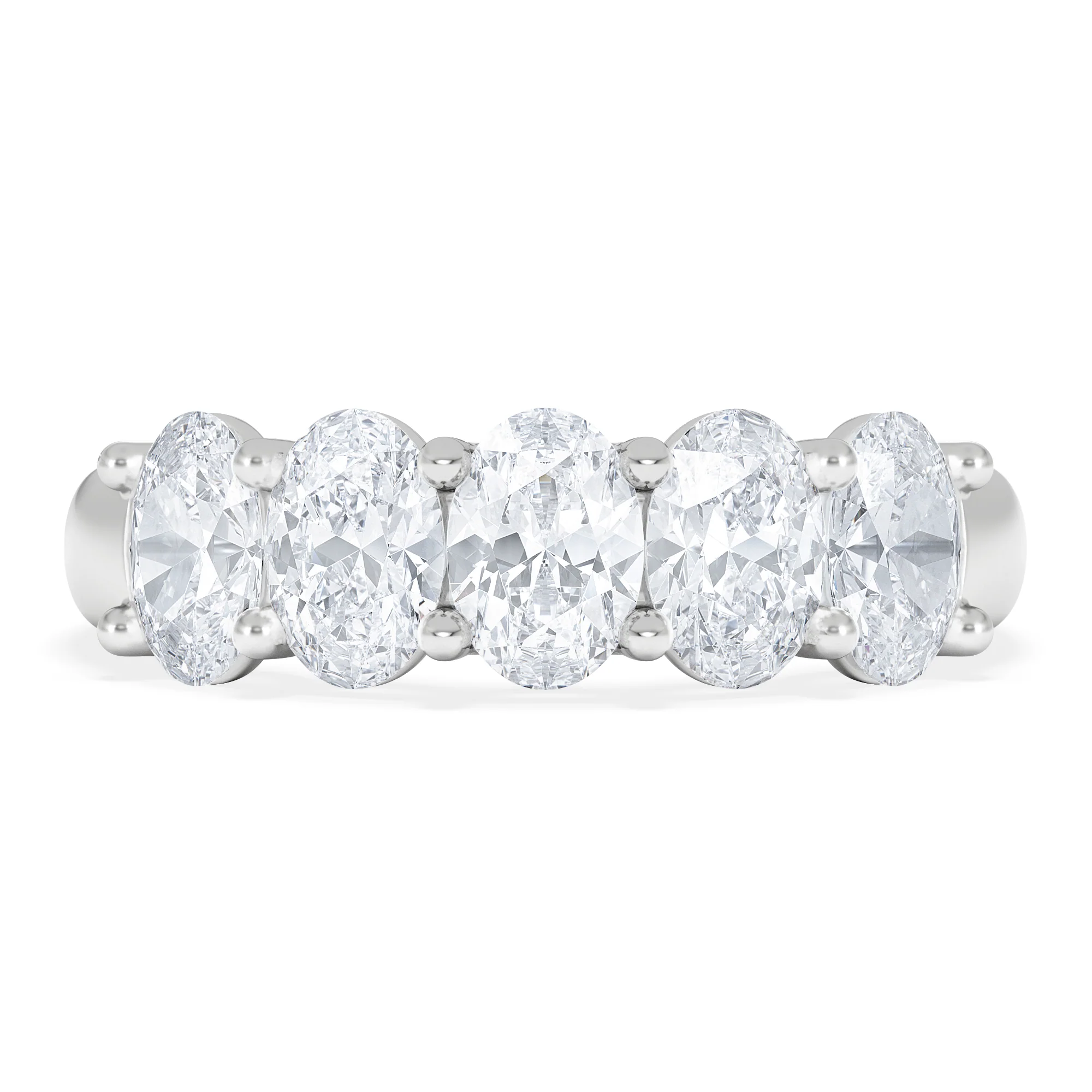 Unity 2.00ct Oval Cut Lab Diamond 5 Stone Ring in Platinum - Image 7