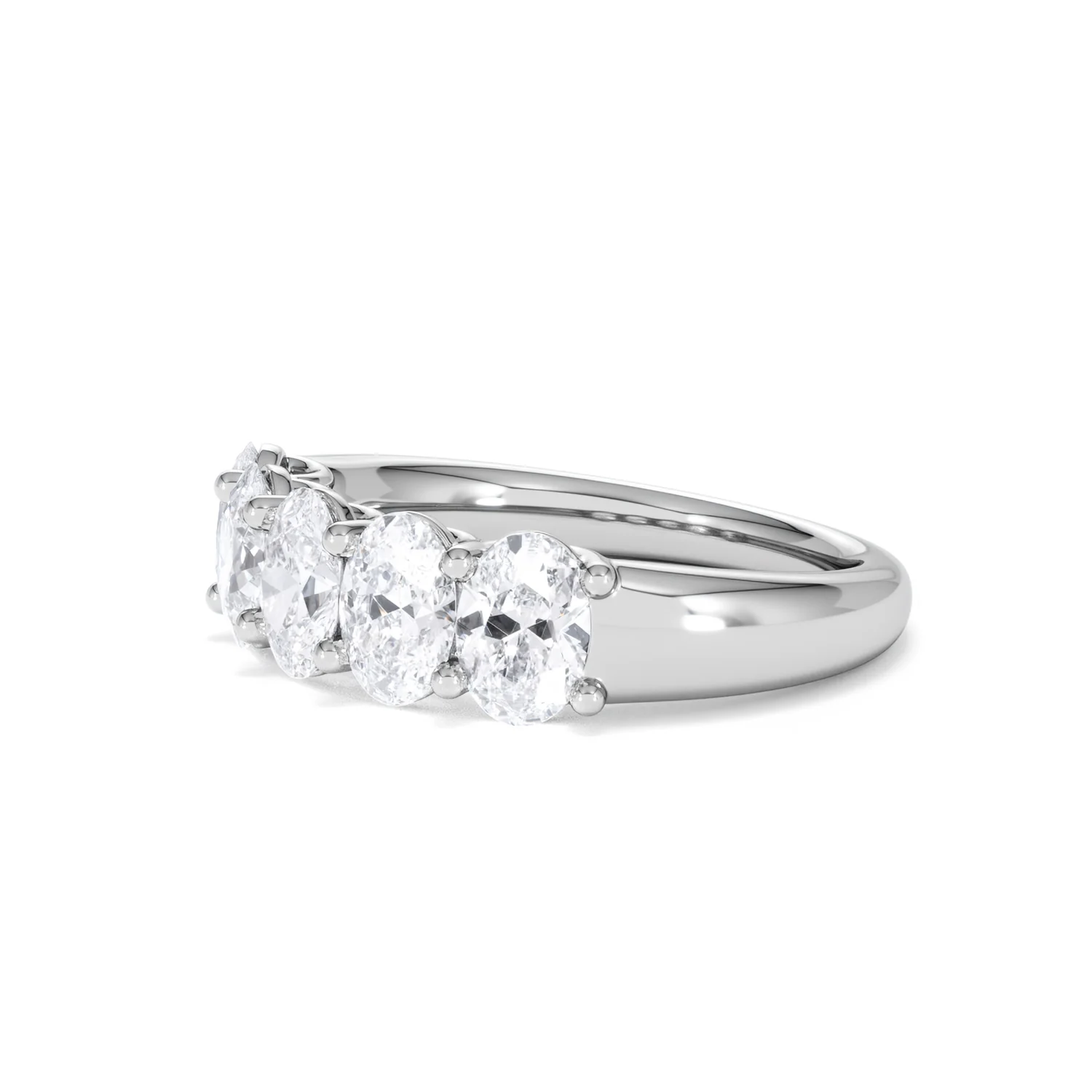 Unity 2.00ct Oval Cut Lab Diamond 5 Stone Ring in Platinum - Image 77