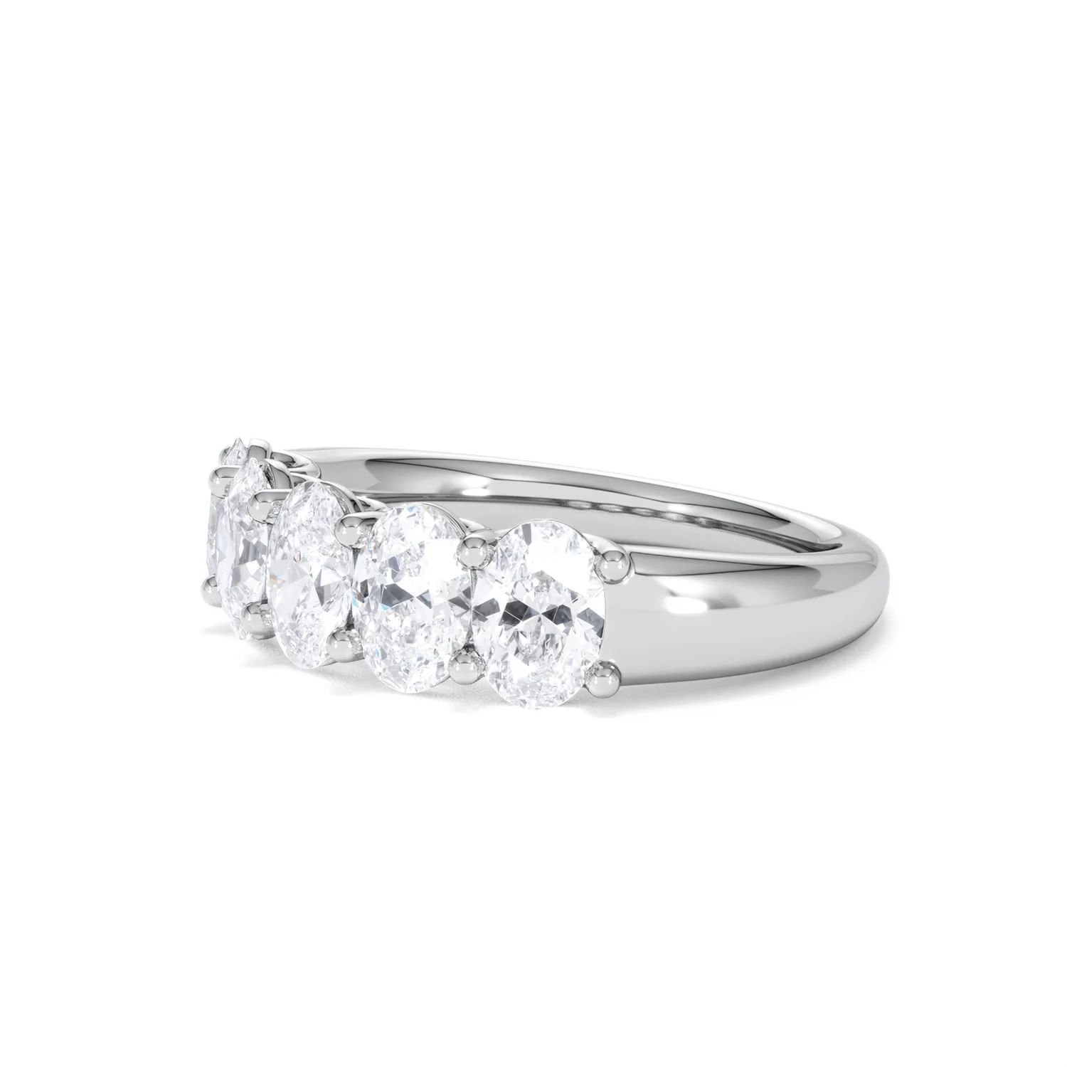Unity 2.00ct Oval Cut Lab Diamond 5 Stone Ring in Platinum - Image 78