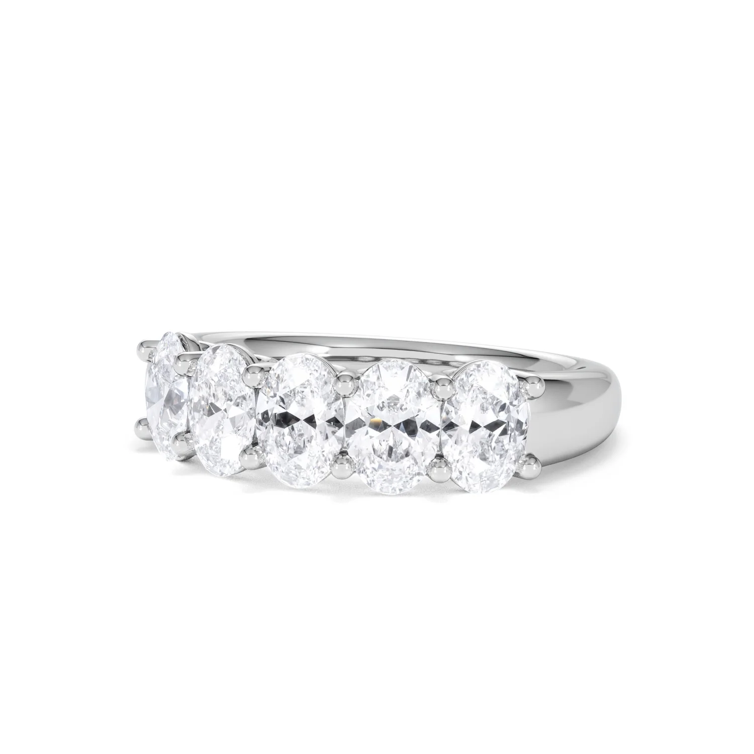 Unity 2.00ct Oval Cut Lab Diamond 5 Stone Ring in Platinum - Image 84