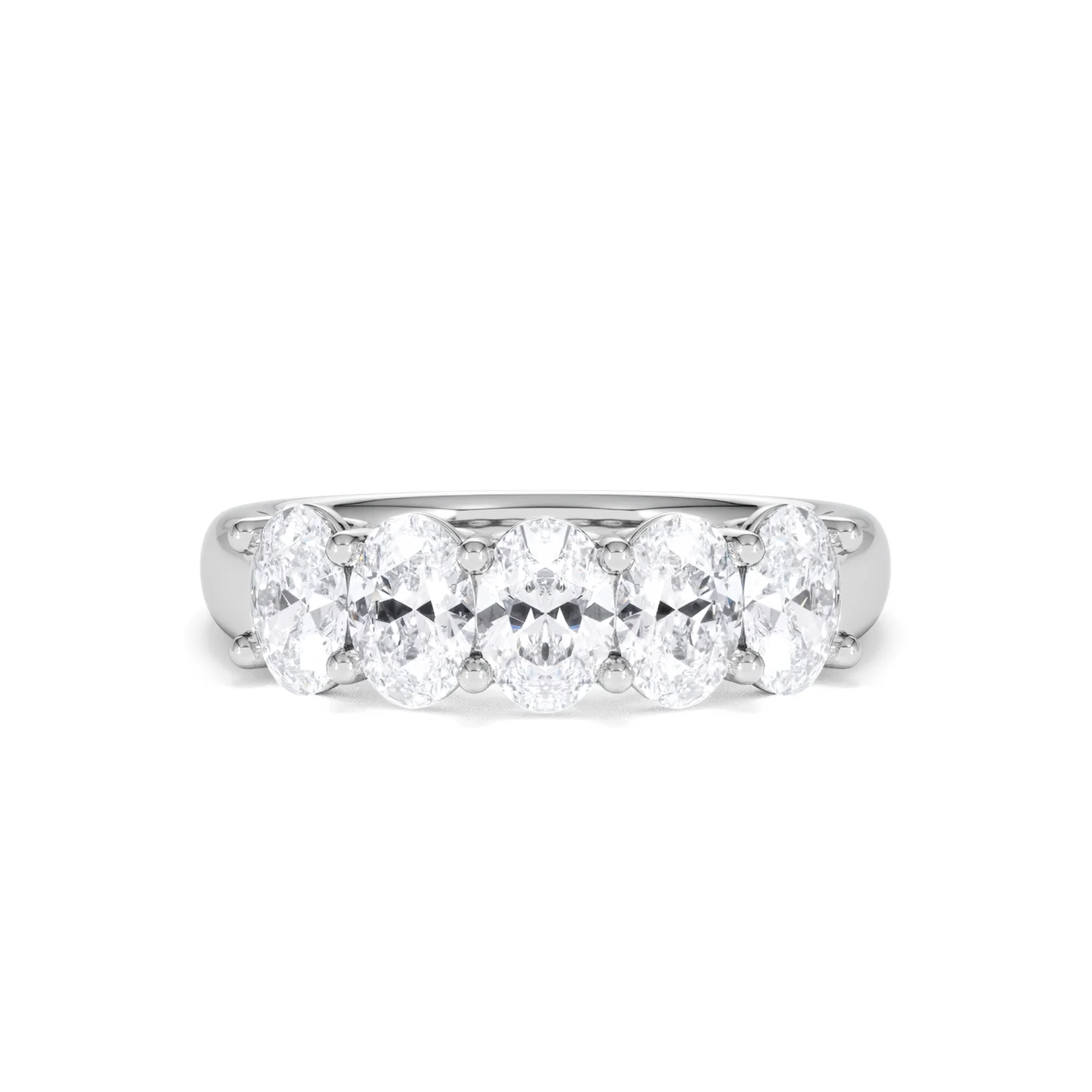 Unity 2.00ct Oval Cut Lab Diamond 5 Stone Ring in Platinum - Image 9
