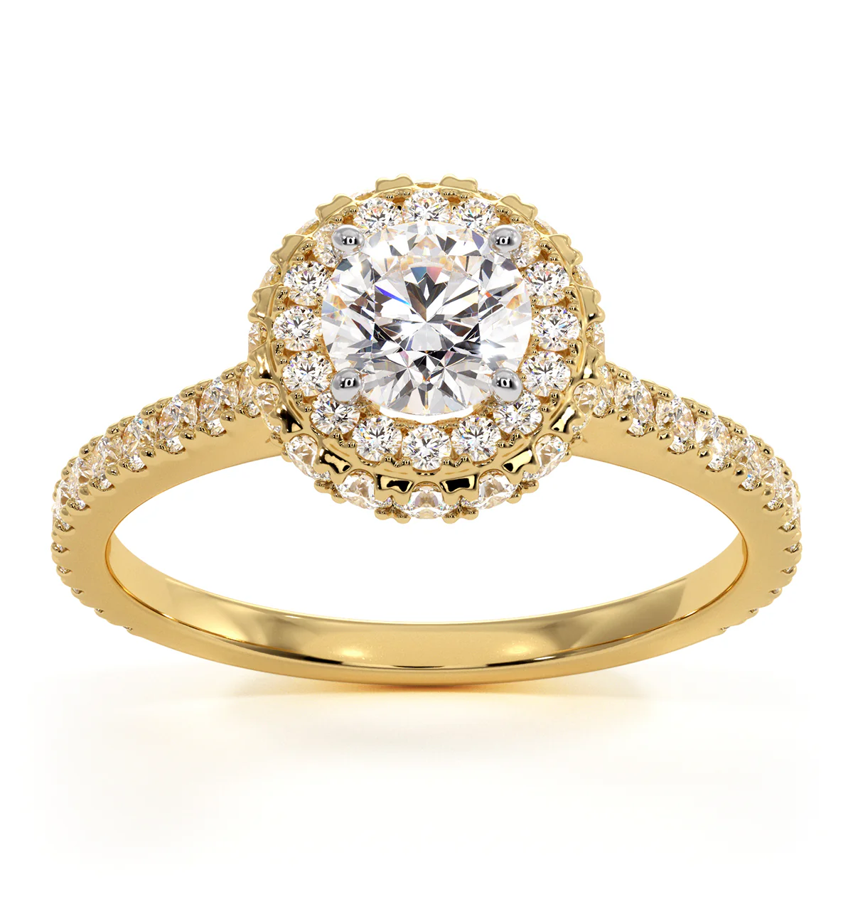 Valerie Diamond Halo Engagement Ring in 18K Gold 1.10ct G/SI2 - Image 3