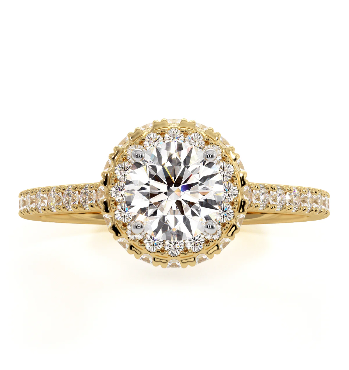 Valerie GIA Diamond Halo Engagement Ring in 18K Gold 1.40ct G/SI2 - Image 2