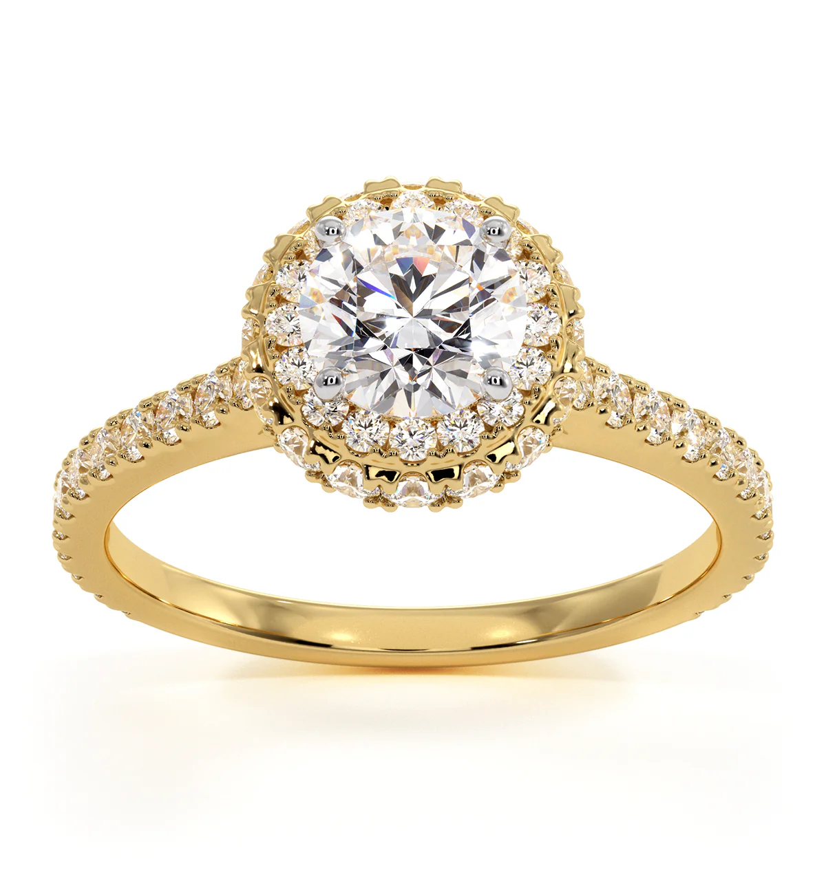Valerie GIA Diamond Halo Engagement Ring in 18K Gold 1.40ct G/SI2 - Image 3