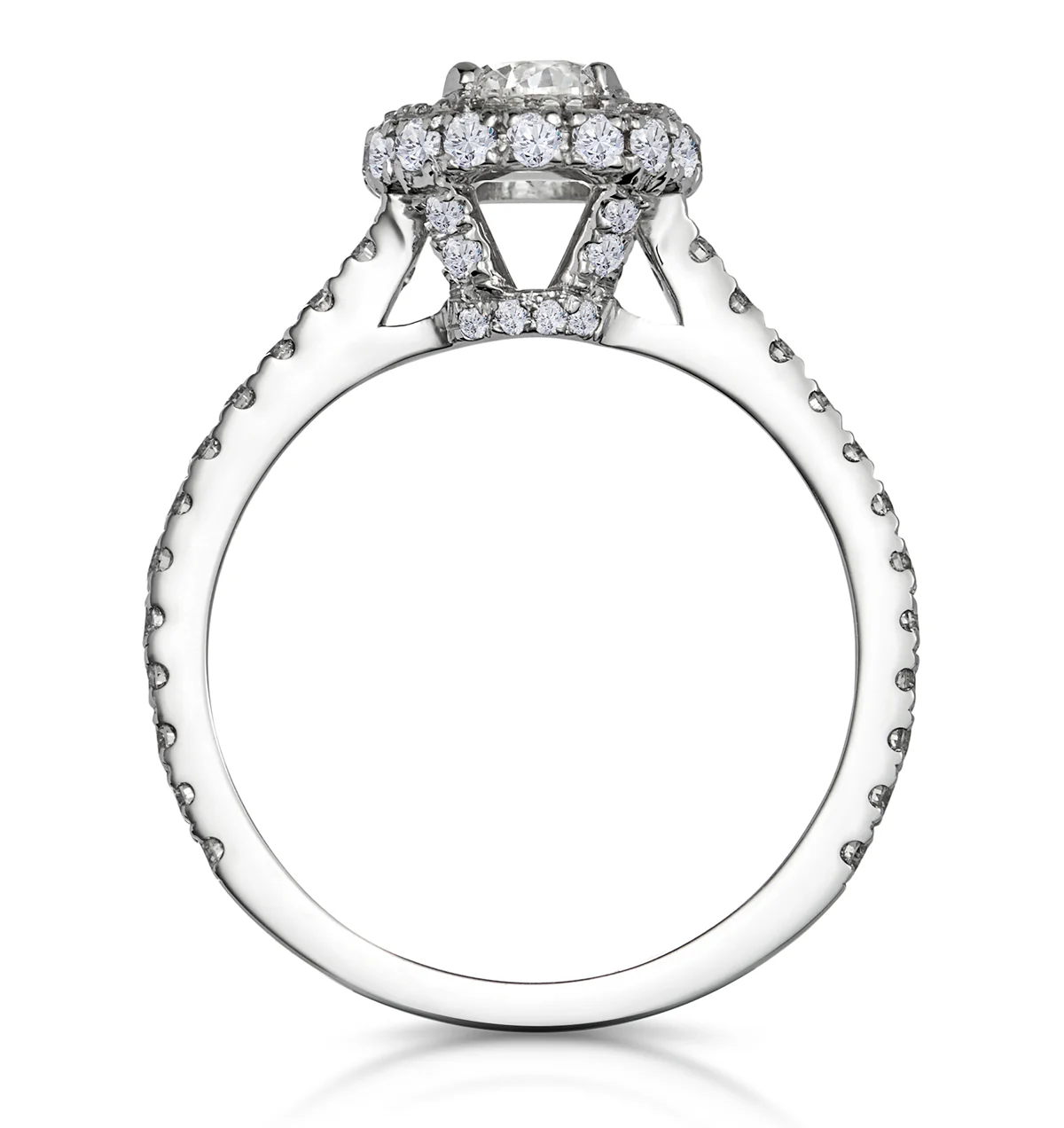 Valerie Diamond Halo Engagement Ring in Platinum 1.10ct G/SI2 - Image 3