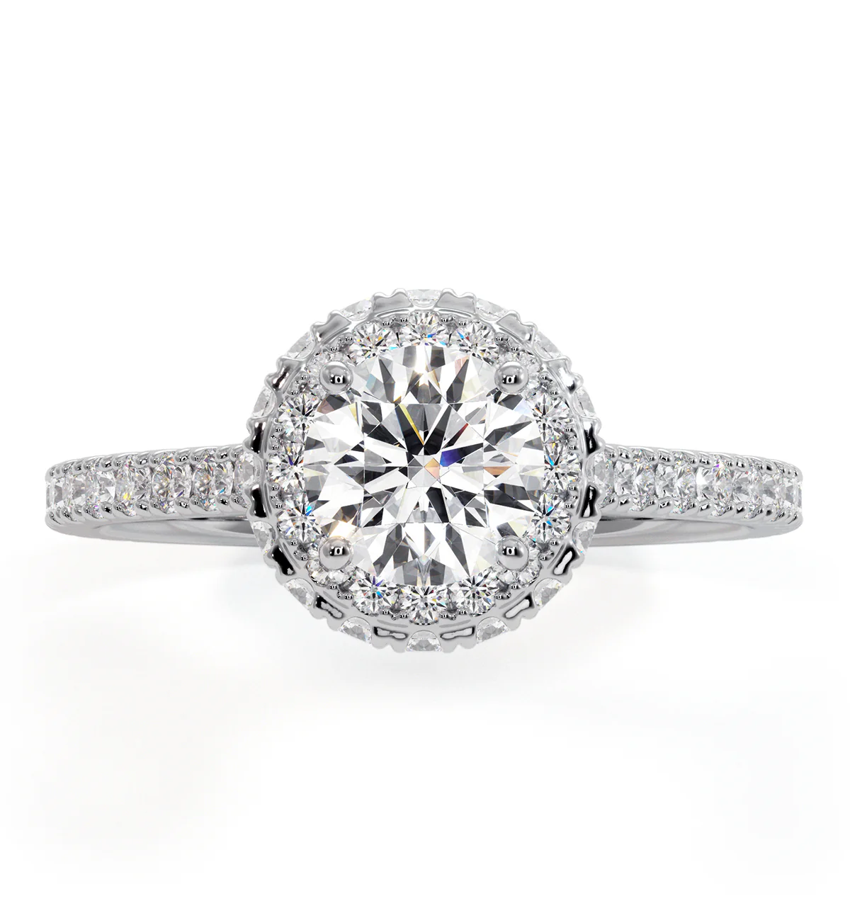 Valerie GIA Diamond Halo Engagement Ring in Platinum 1.40ct G/VS1 - Image 2