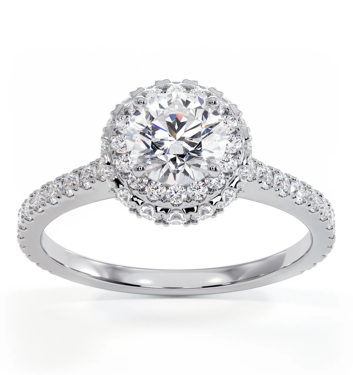 Valerie GIA Diamond Halo Engagement Ring in Platinum 1.40ct G/VS1 - Image 3