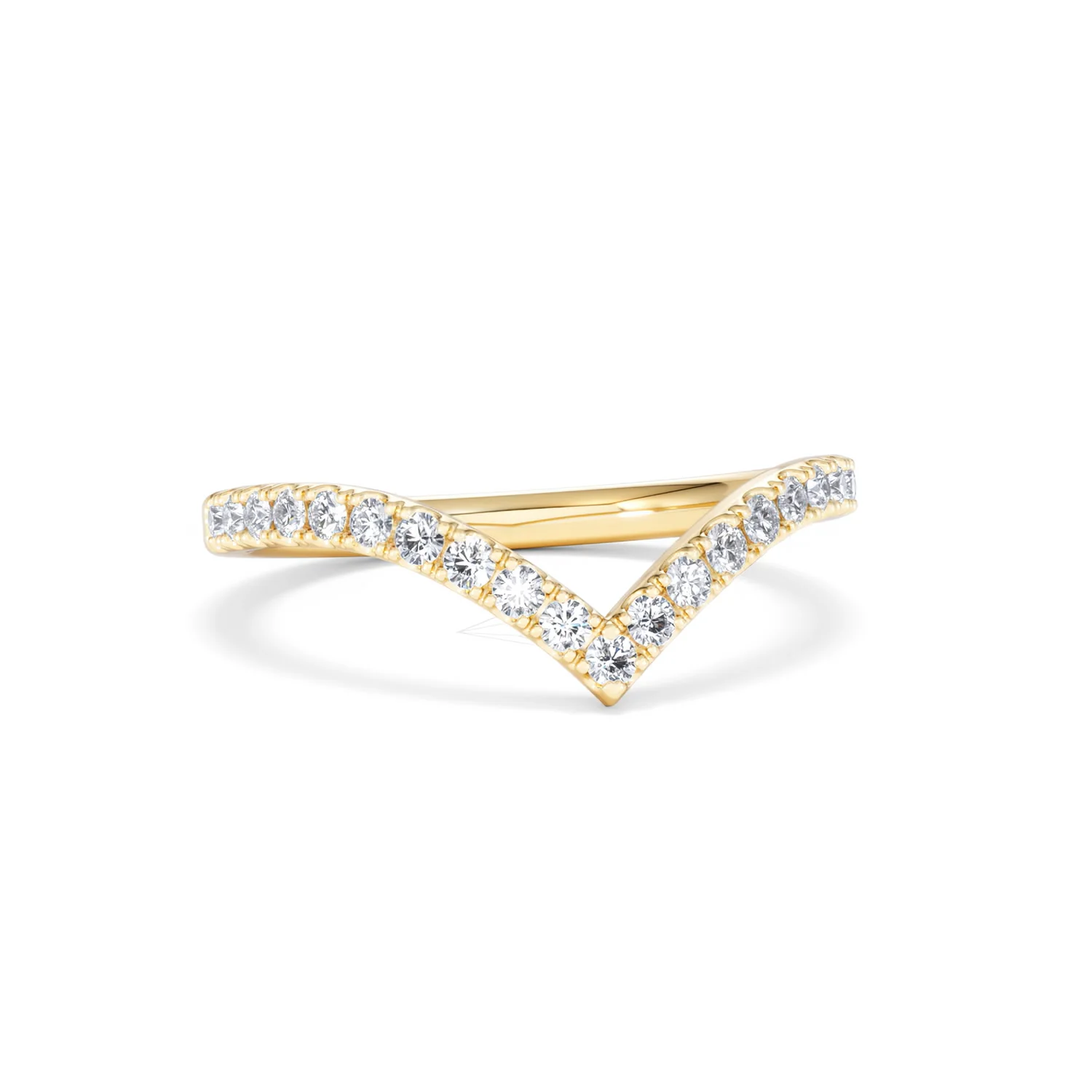 Vela 0.35ct Round Cut Lab Diamond Wishbone Wedding Ring in 18K Yellow Gold - Image 11