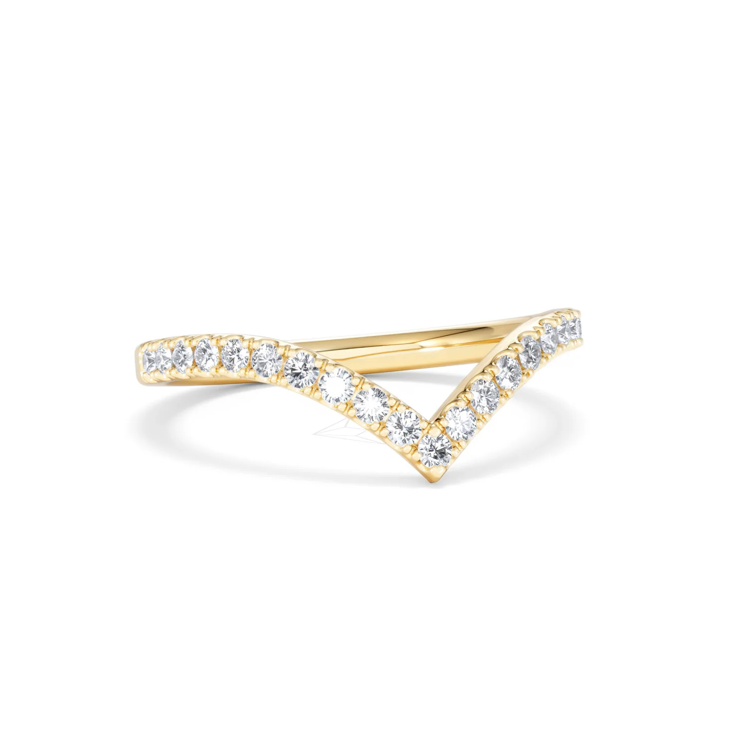 Vela 0.35ct Round Cut Lab Diamond Wishbone Wedding Ring in 18K Yellow Gold - Image 12
