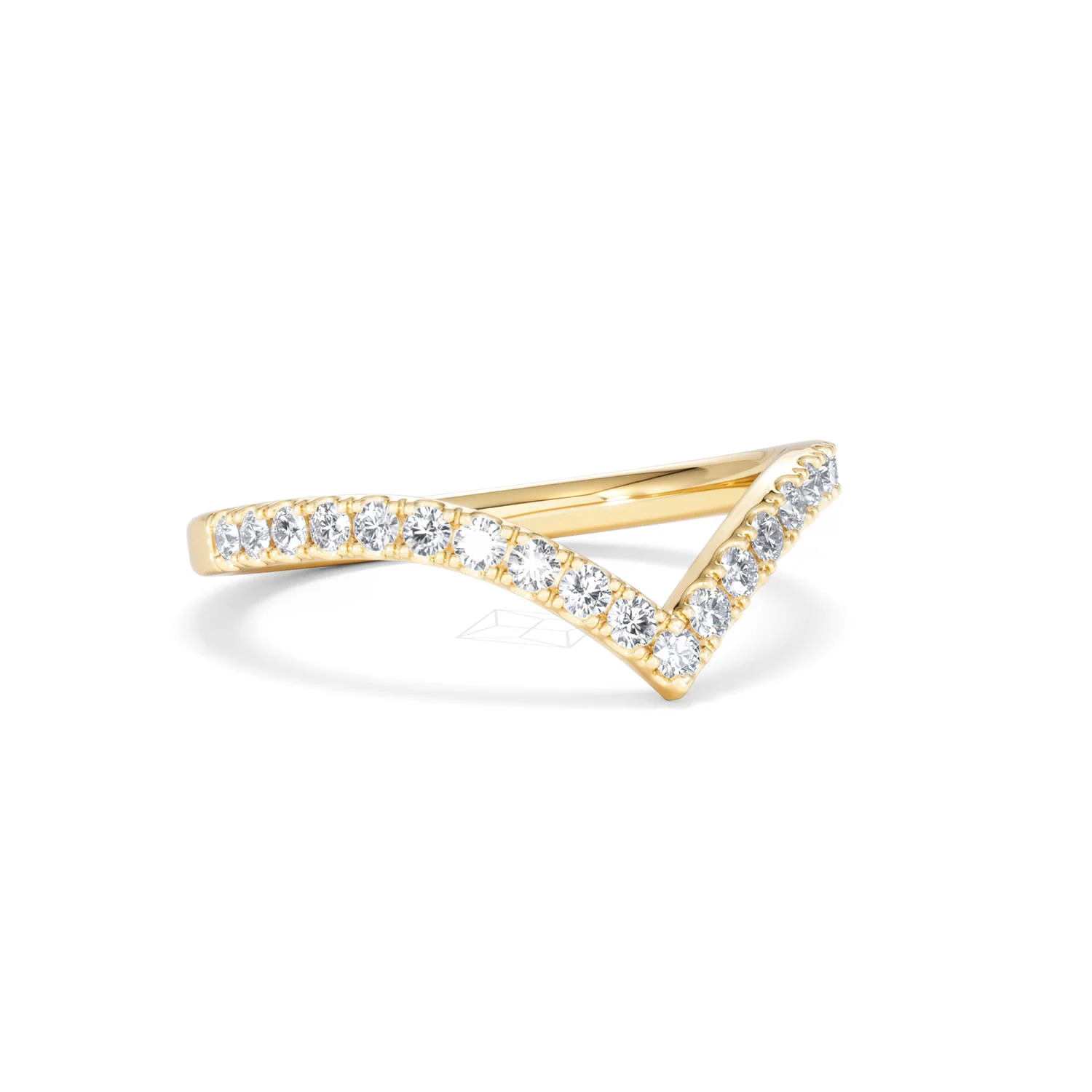 Vela 0.35ct Round Cut Lab Diamond Wishbone Wedding Ring in 18K Yellow Gold - Image 14