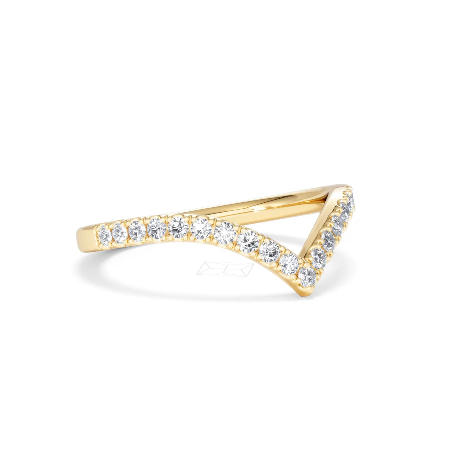 Vela 0.35ct Round Cut Lab Diamond Wishbone Wedding Ring in 18K Yellow Gold - Image 16