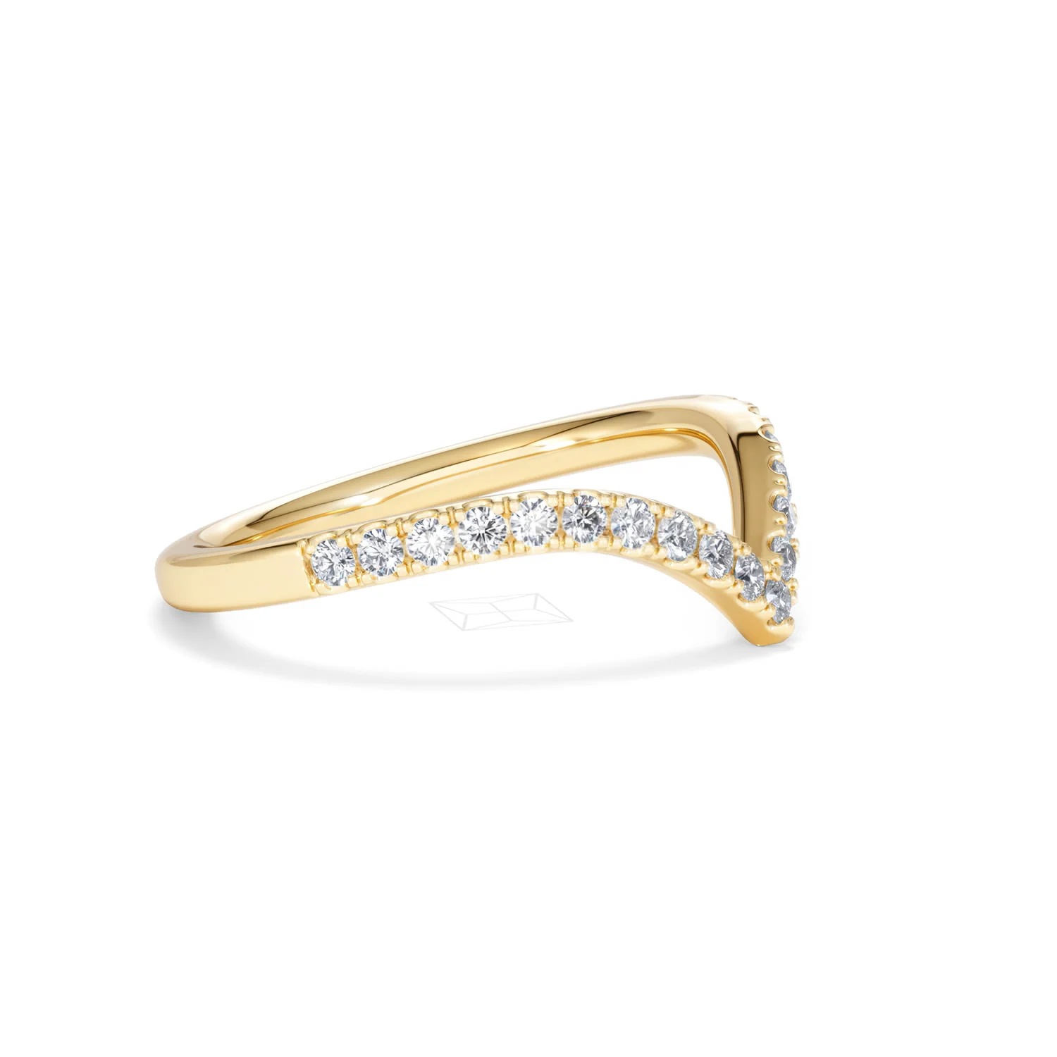 Vela 0.35ct Round Cut Lab Diamond Wishbone Wedding Ring in 18K Yellow Gold - Image 22