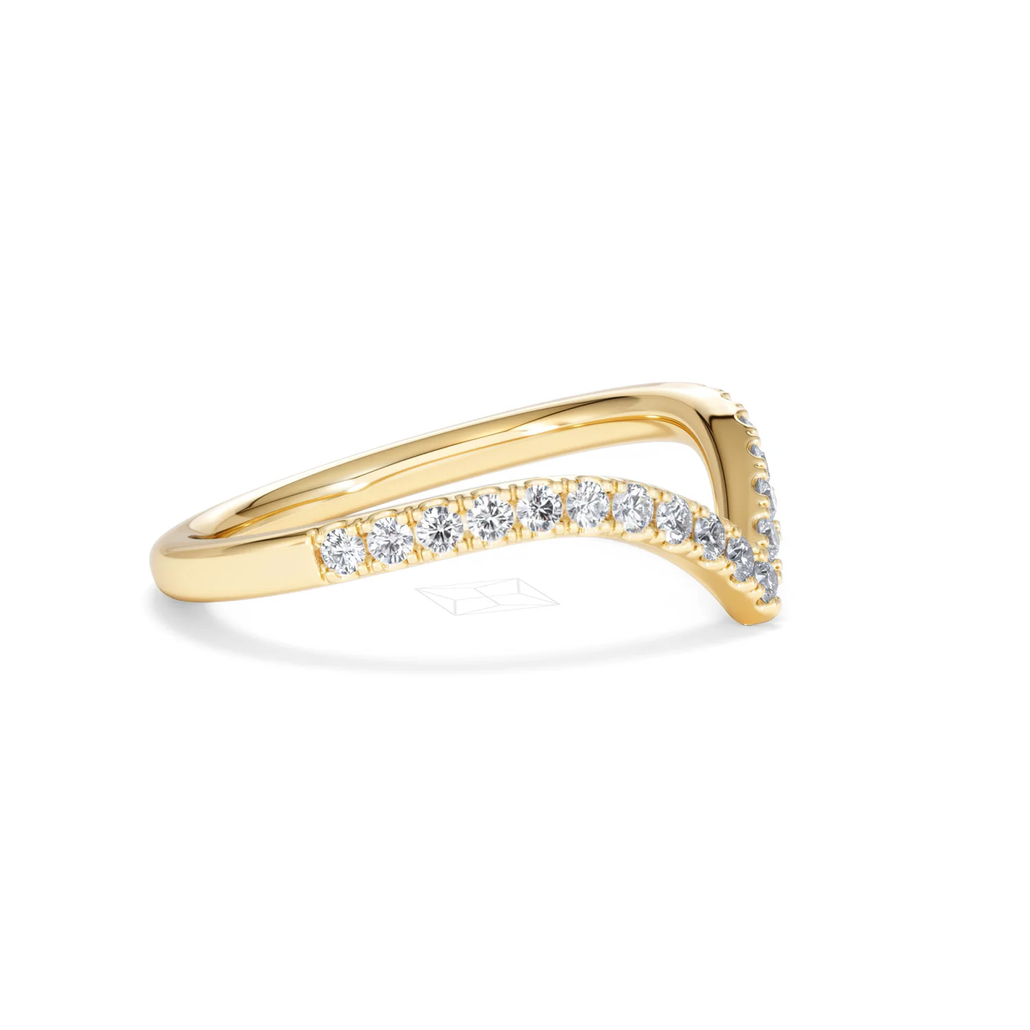 Vela 0.35ct Round Cut Lab Diamond Wishbone Wedding Ring in 18K Yellow Gold - Image 23
