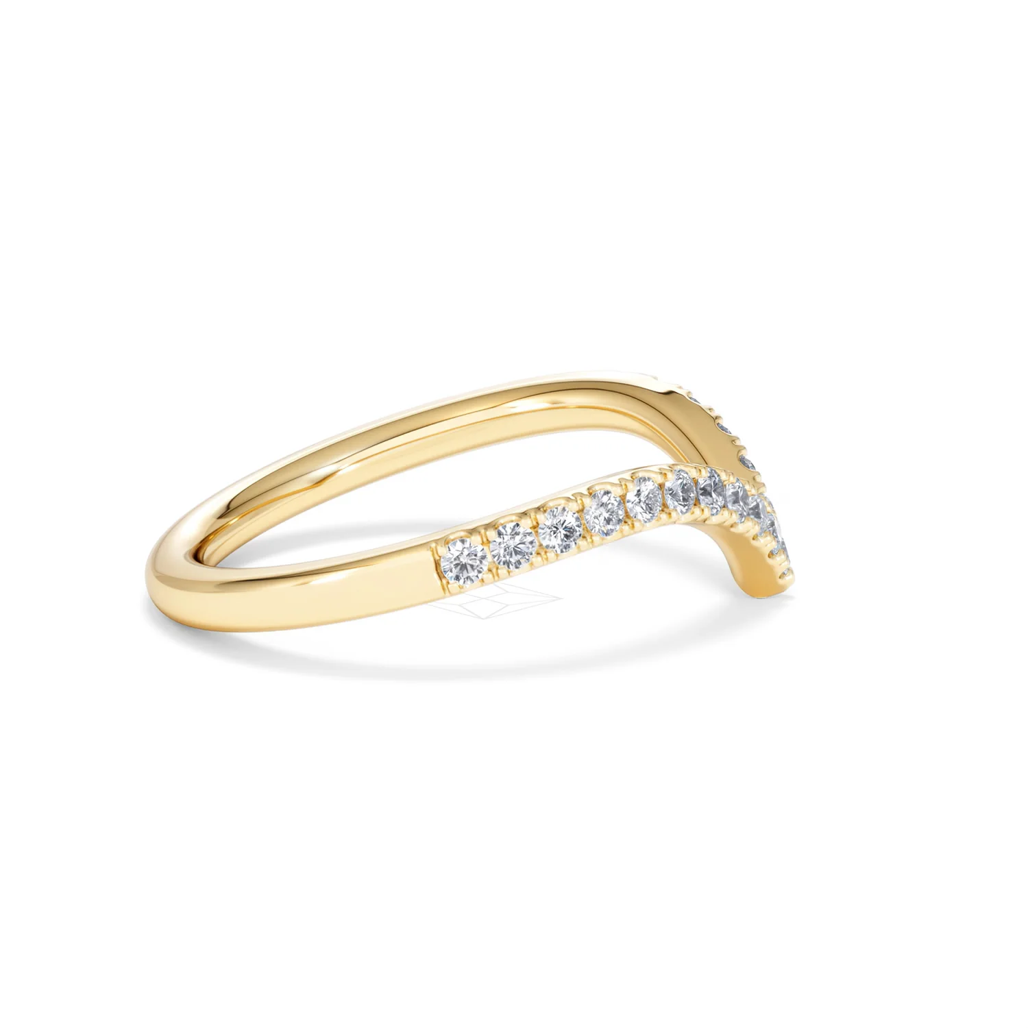 Vela 0.35ct Round Cut Lab Diamond Wishbone Wedding Ring in 18K Yellow Gold - Image 28