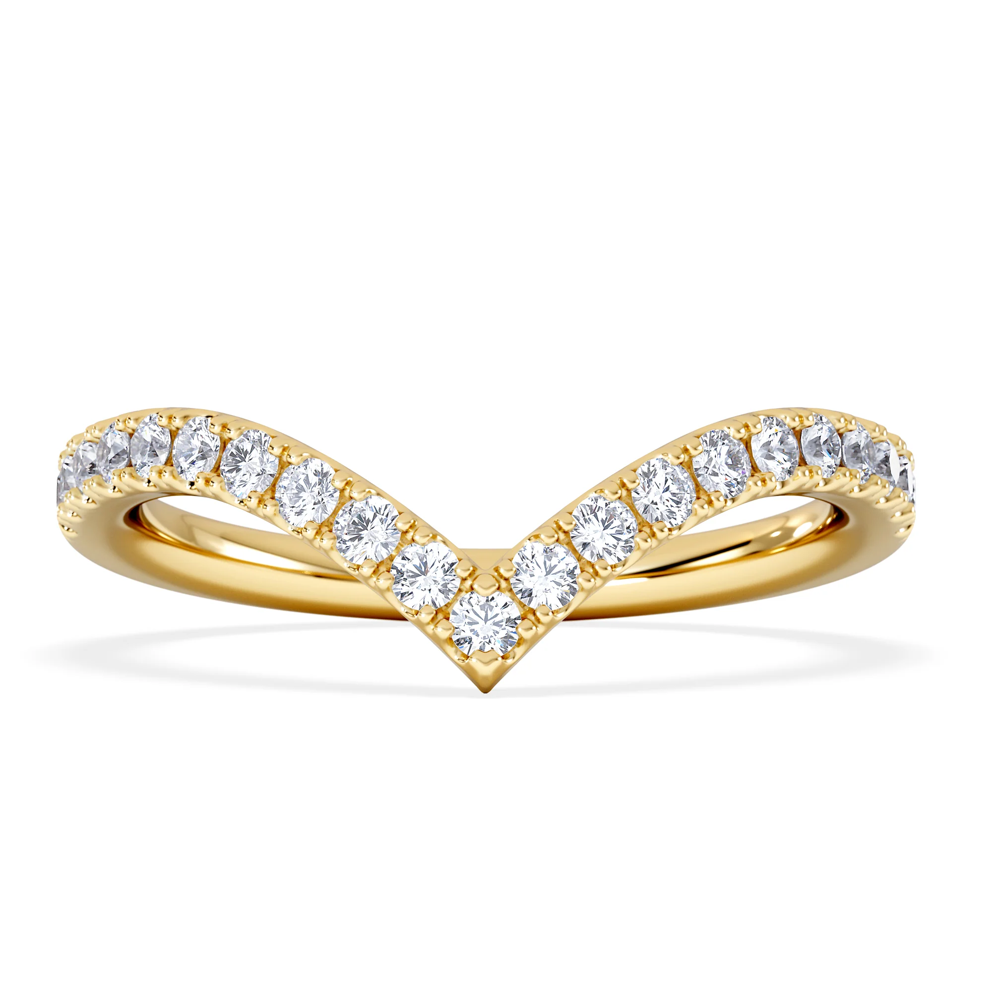 Vela 0.35ct Round Cut Lab Diamond Wishbone Wedding Ring in 18K Yellow Gold - Image 3