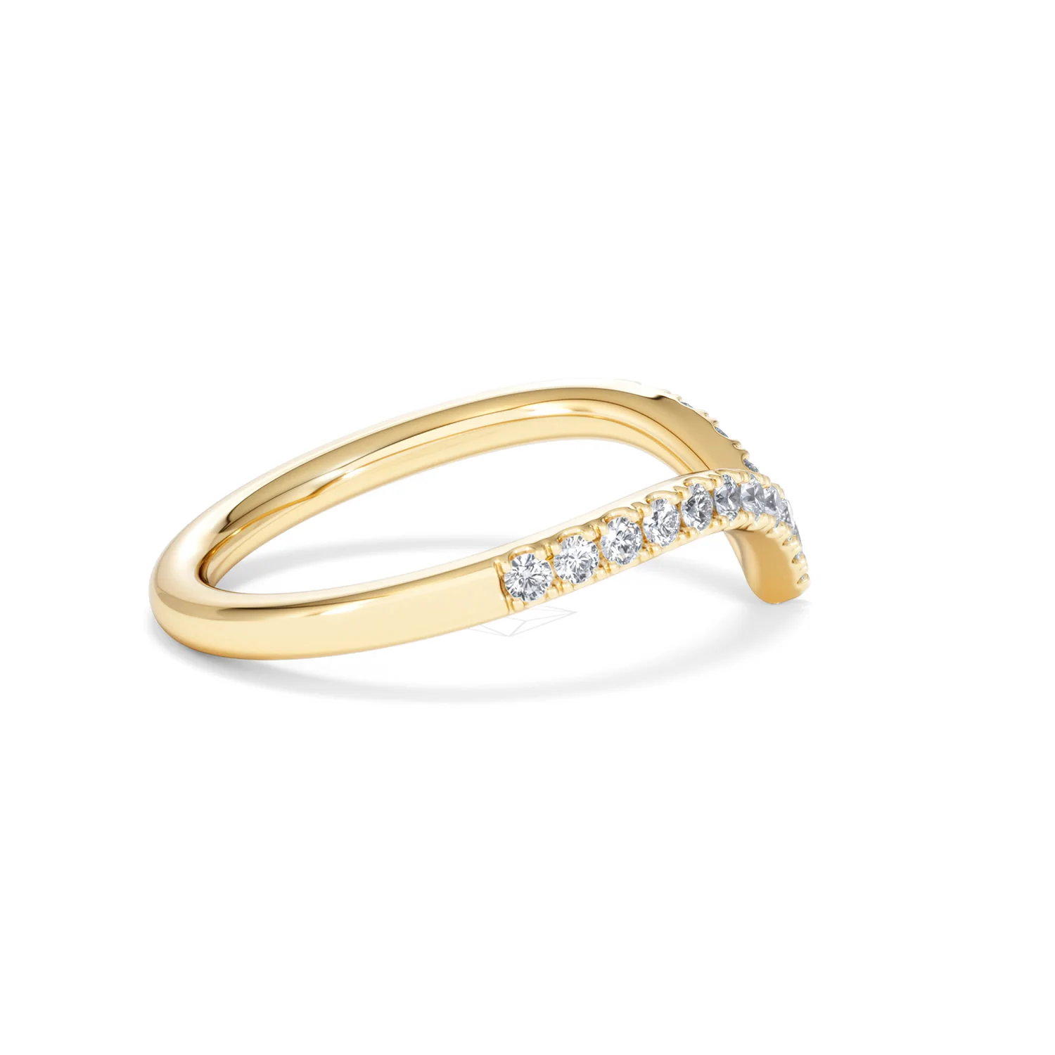Vela 0.35ct Round Cut Lab Diamond Wishbone Wedding Ring in 18K Yellow Gold - Image 30