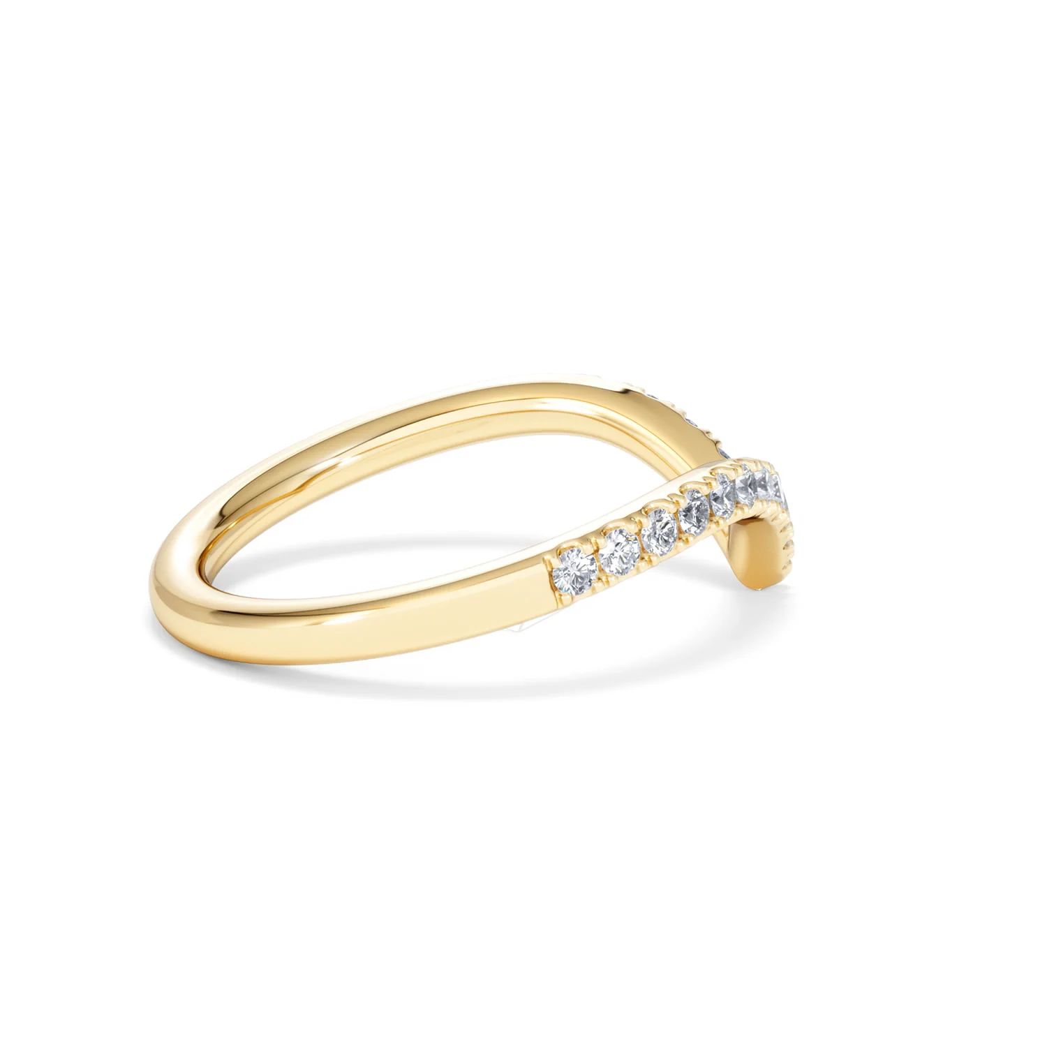 Vela 0.35ct Round Cut Lab Diamond Wishbone Wedding Ring in 18K Yellow Gold - Image 32