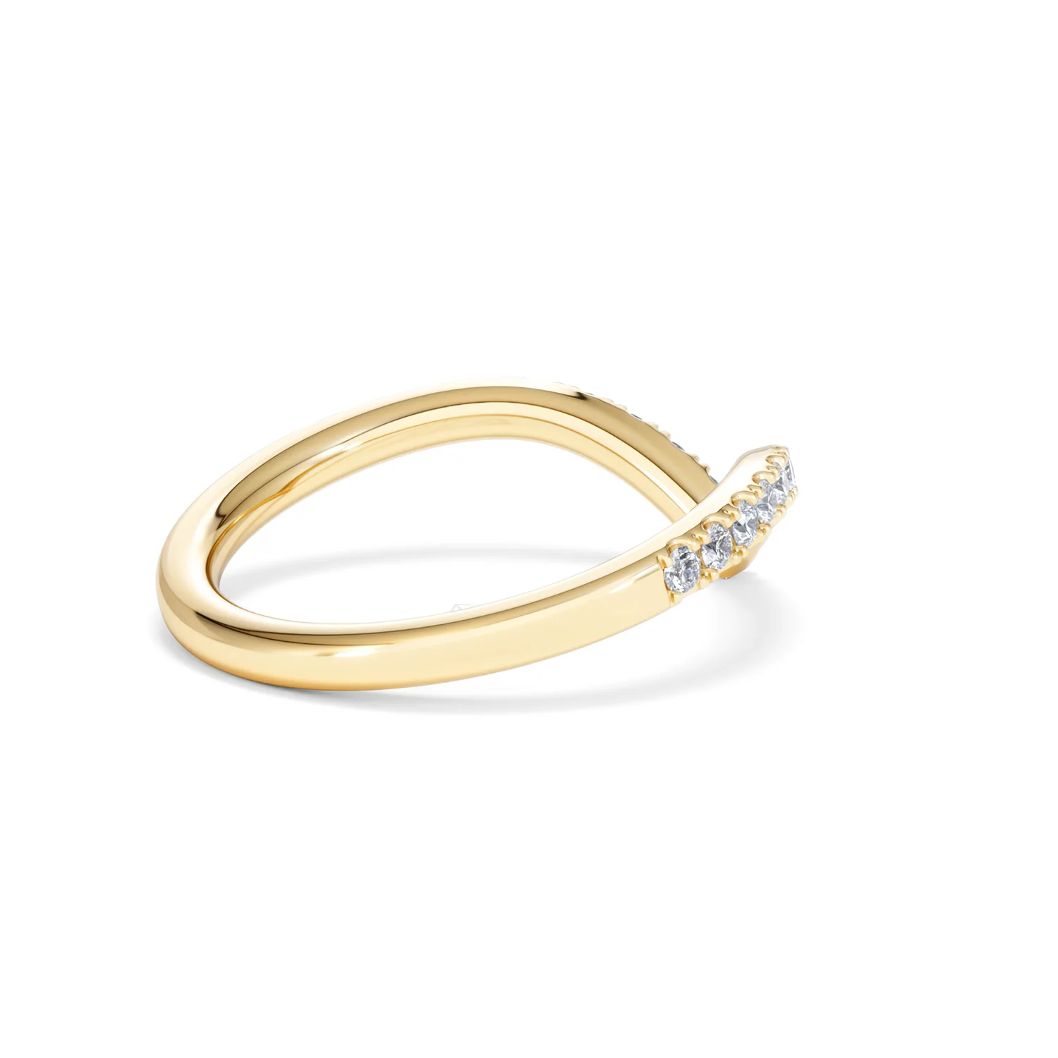 Vela 0.35ct Round Cut Lab Diamond Wishbone Wedding Ring in 18K Yellow Gold - Image 36