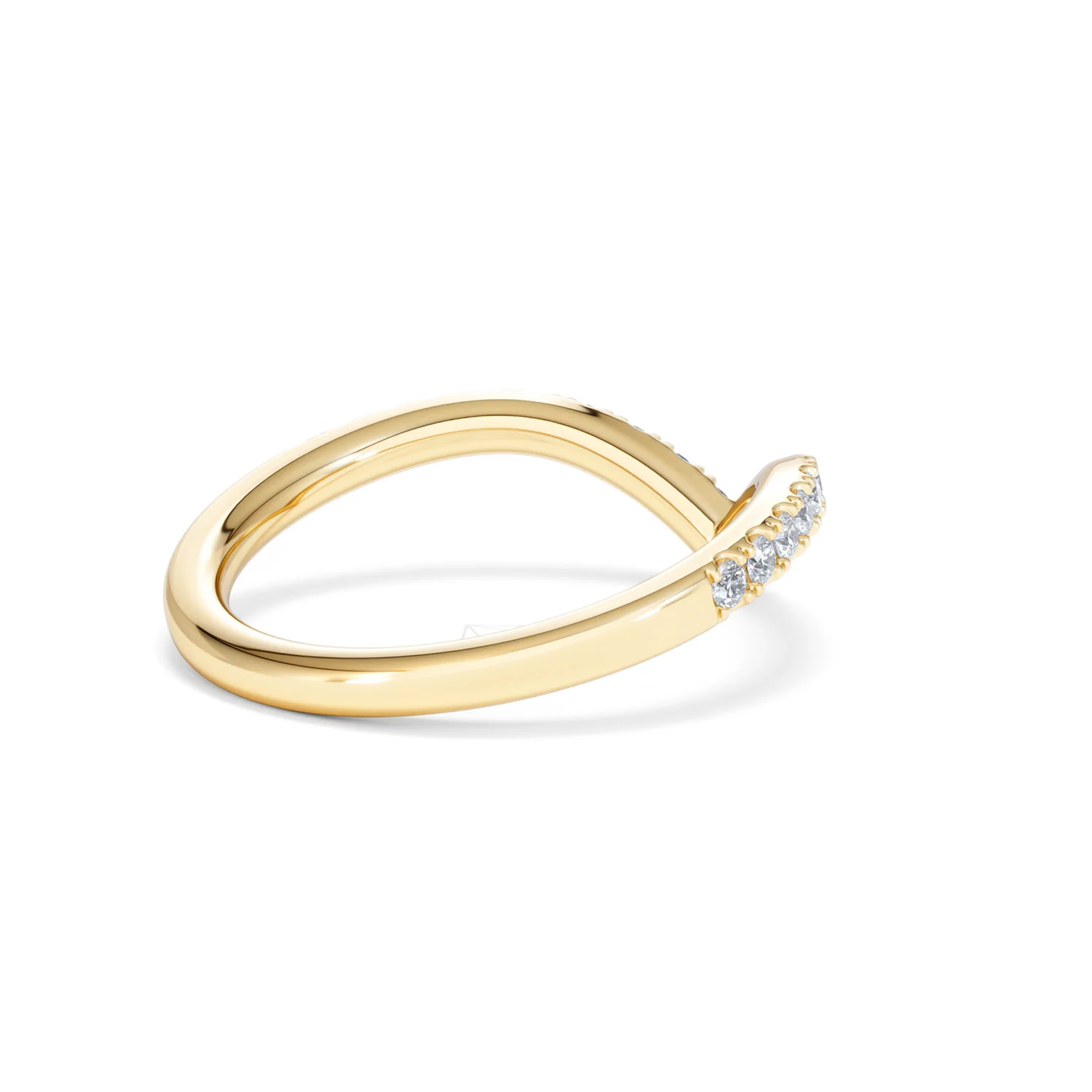 Vela 0.35ct Round Cut Lab Diamond Wishbone Wedding Ring in 18K Yellow Gold - Image 37