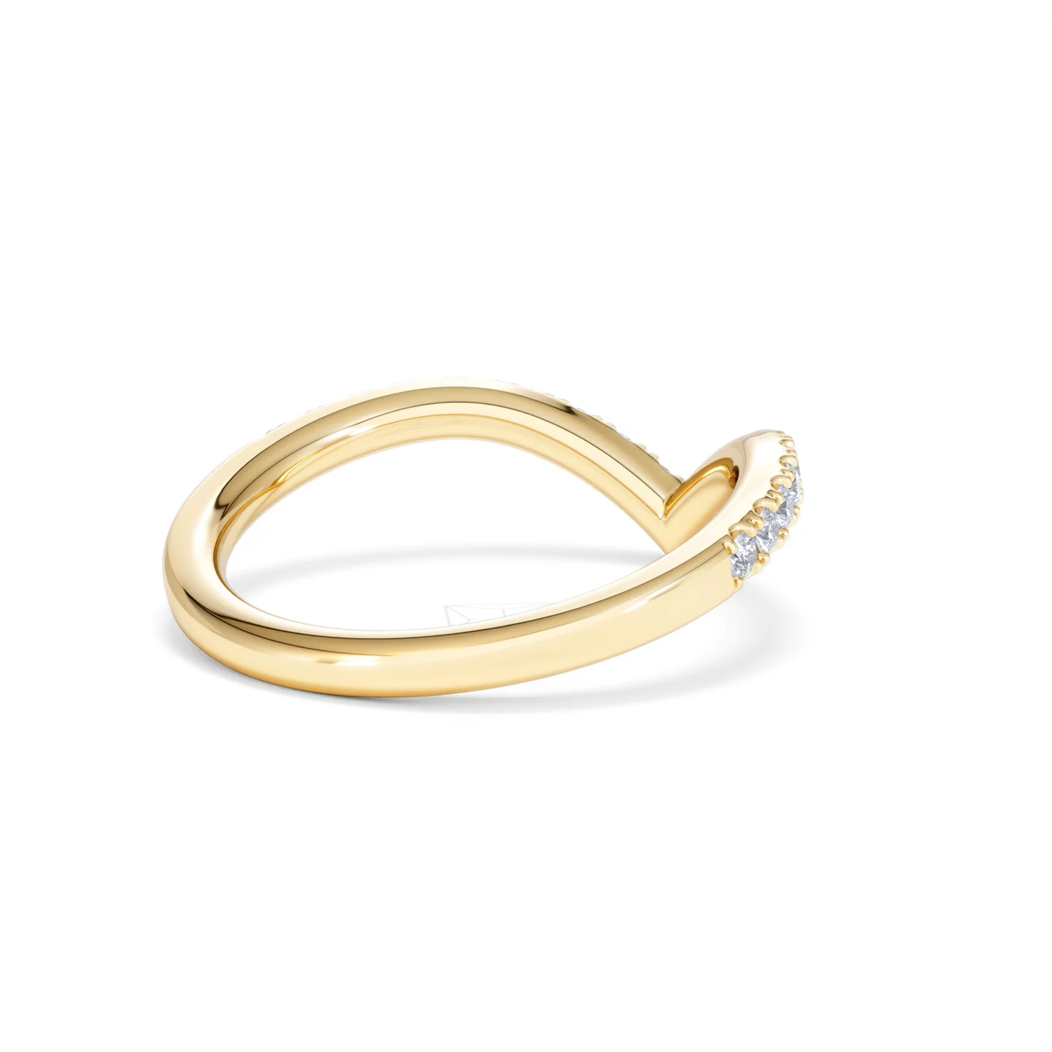 Vela 0.35ct Round Cut Lab Diamond Wishbone Wedding Ring in 18K Yellow Gold - Image 39